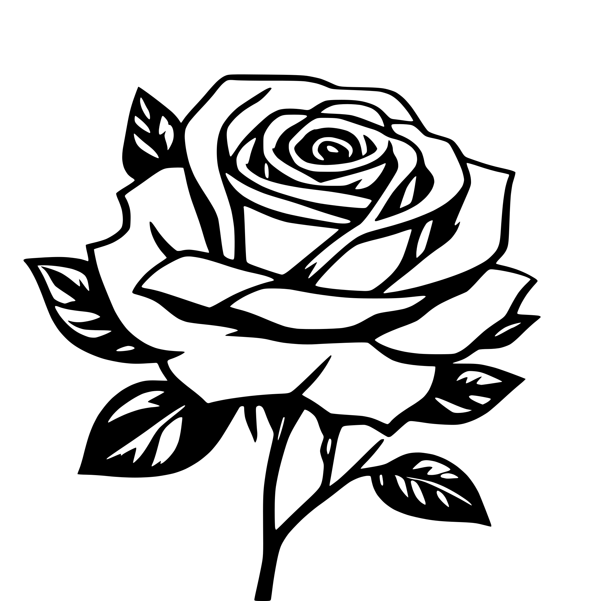 AI-generated SVG of 'very simple rose'