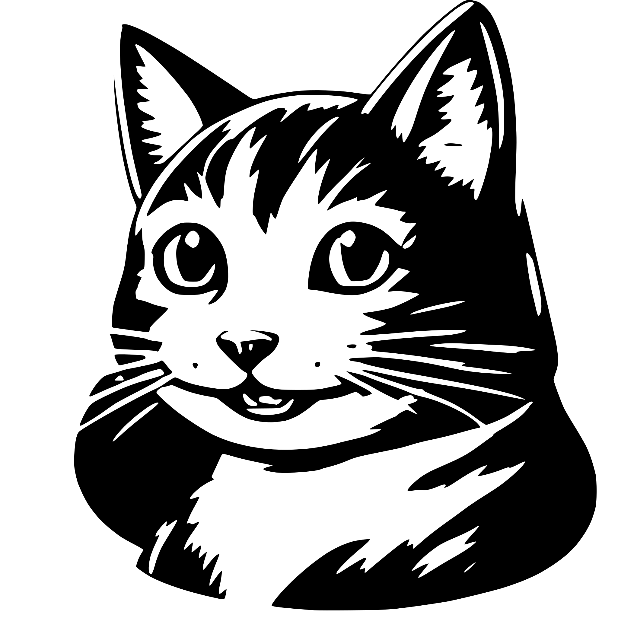 AI-generated SVG of a A cat smiling