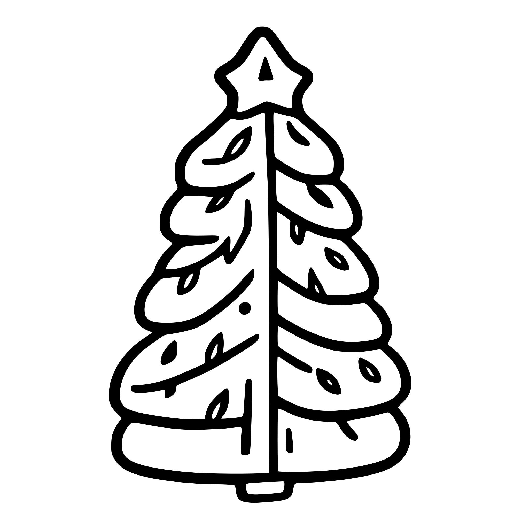 AI-generated SVG of a christmas tree outer contour