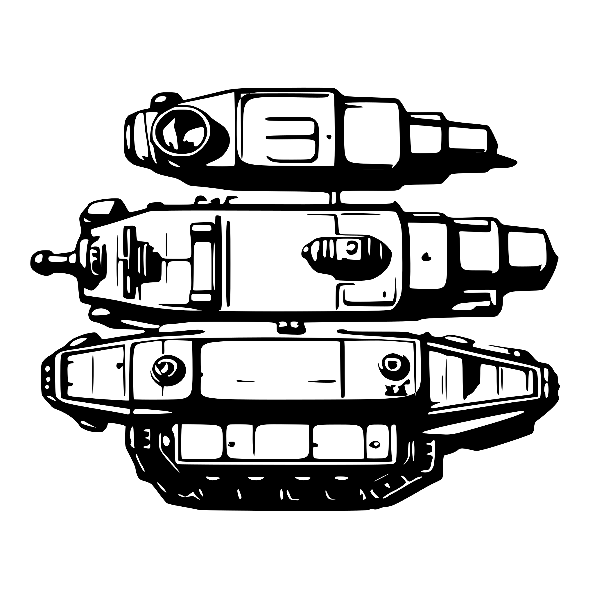 AI-generated SVG of a 2-d top view (north-south) of a main battle tank. AI-generated SVG of a 2-d top view (north-south) of a main battle tank.