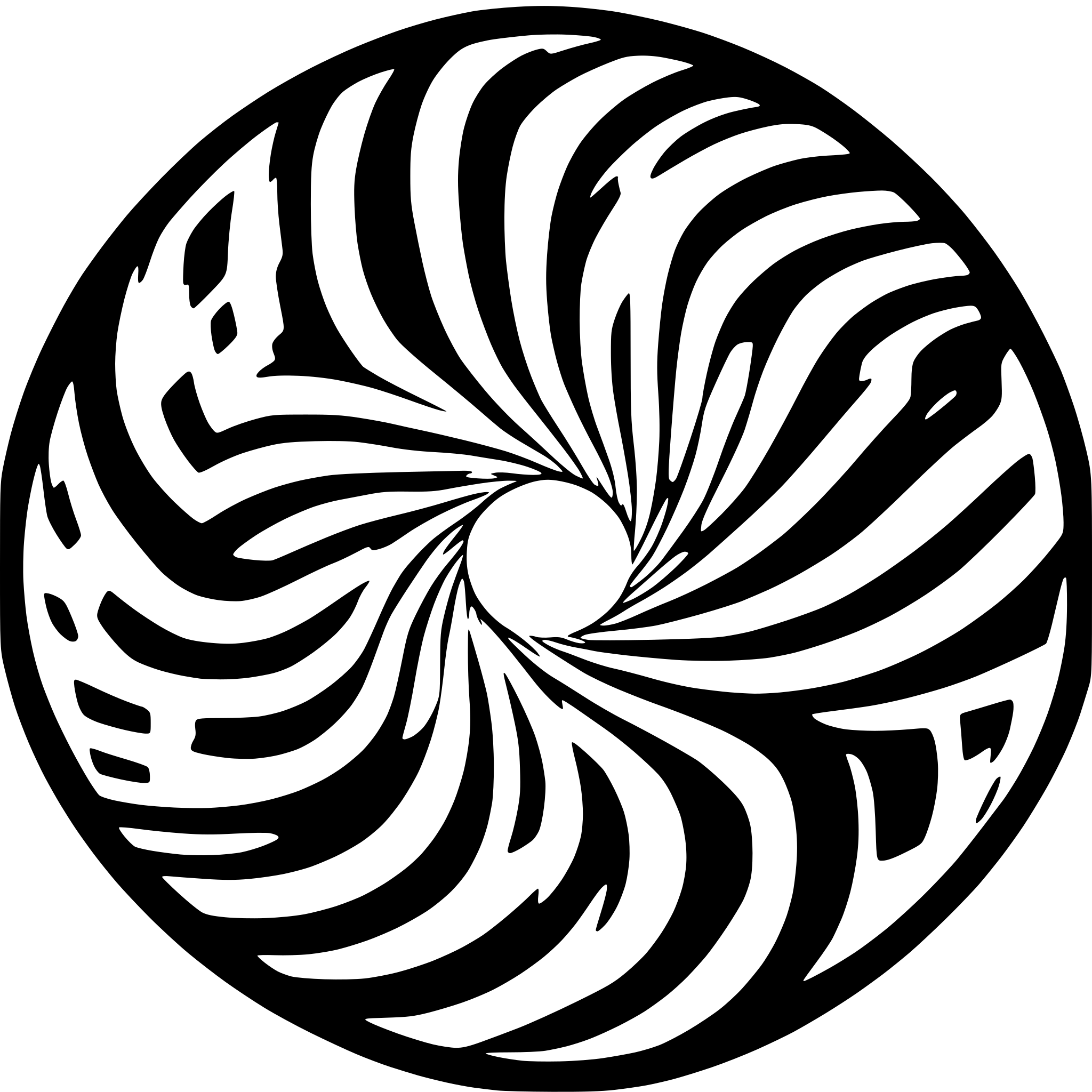 AI-generated SVG of 'X an a circle swirl'