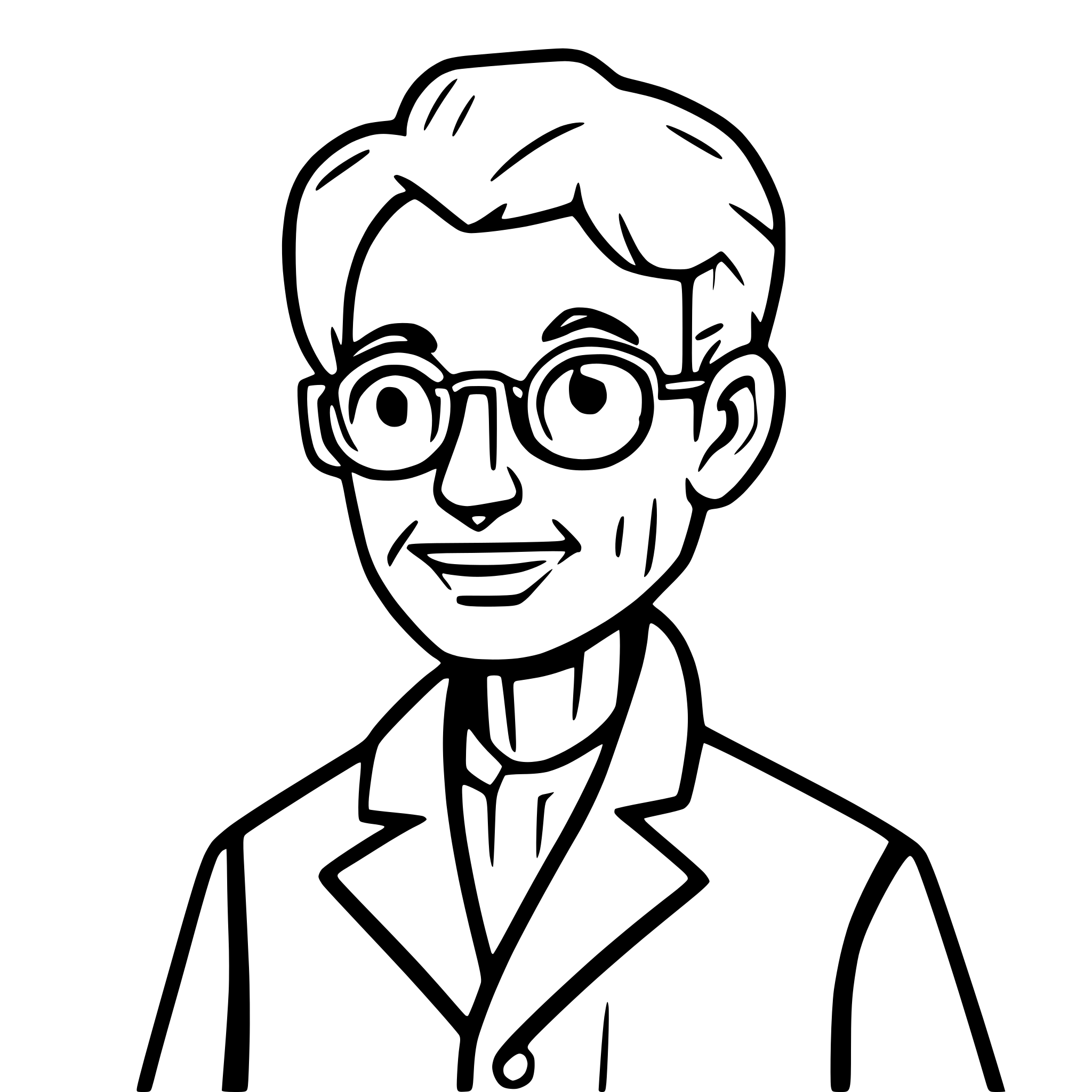 AI-generated SVG of a doodle outlined illustration of an old doctor face AI-generated SVG of a doodle outlined illustration of an old doctor face