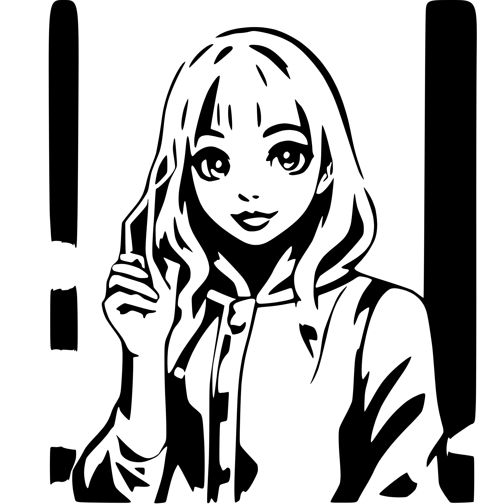 AI-generated SVG of a girl painting