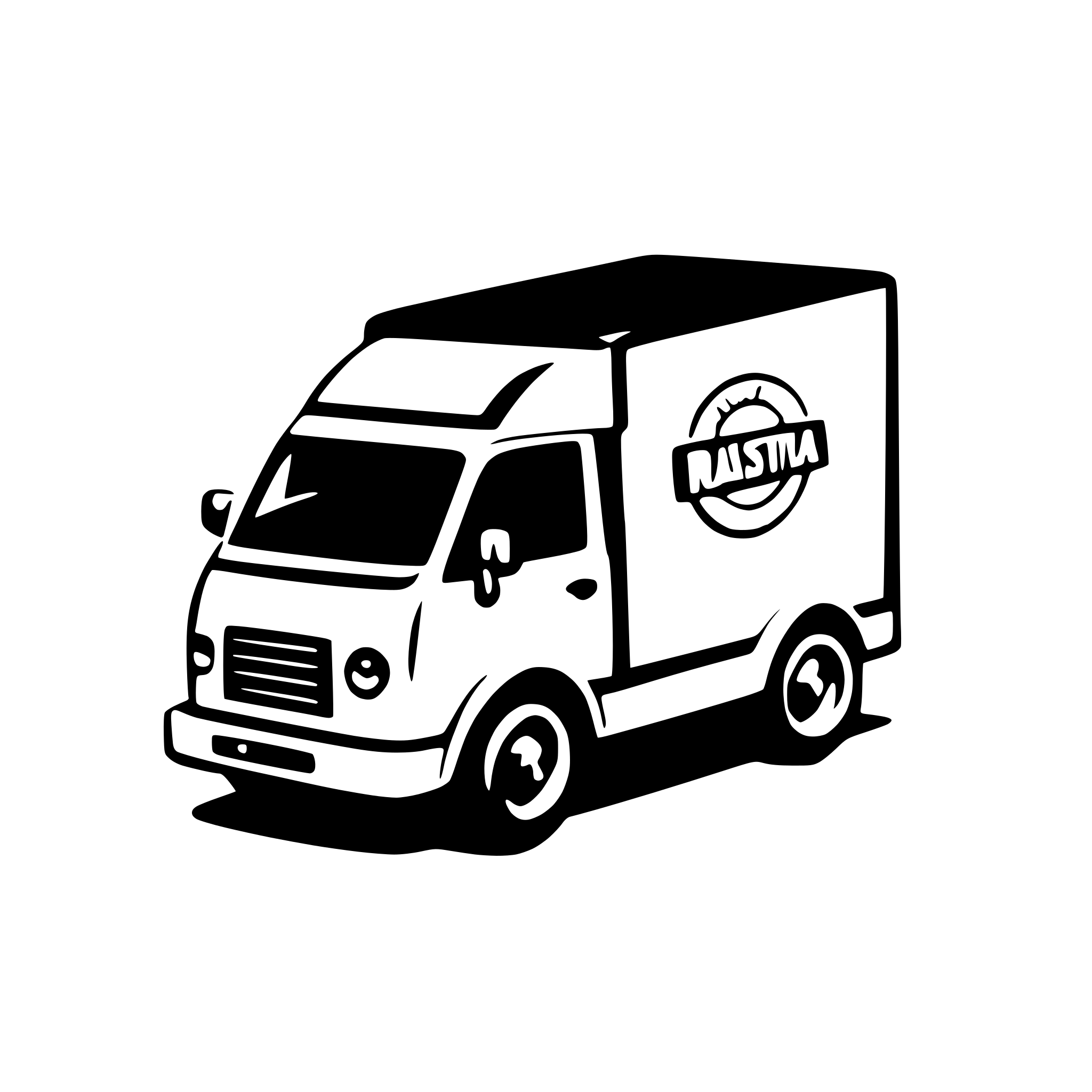 AI-generated SVG of 'a moving company van  rasta'