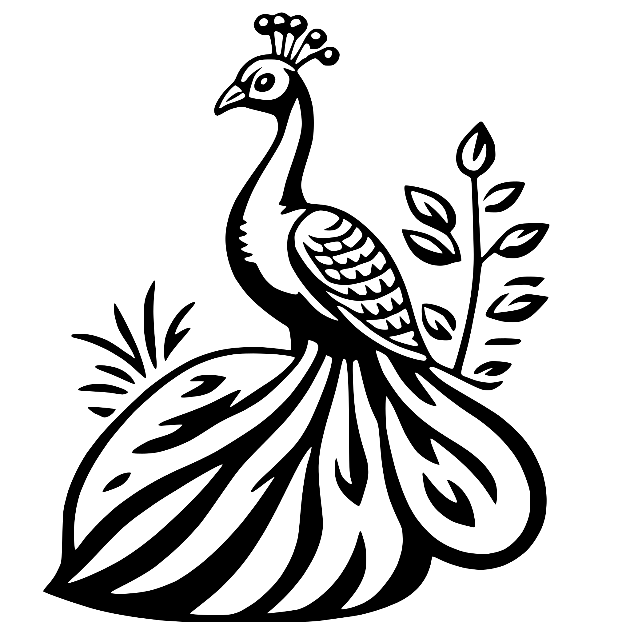 AI-generated SVG of 'peacock'