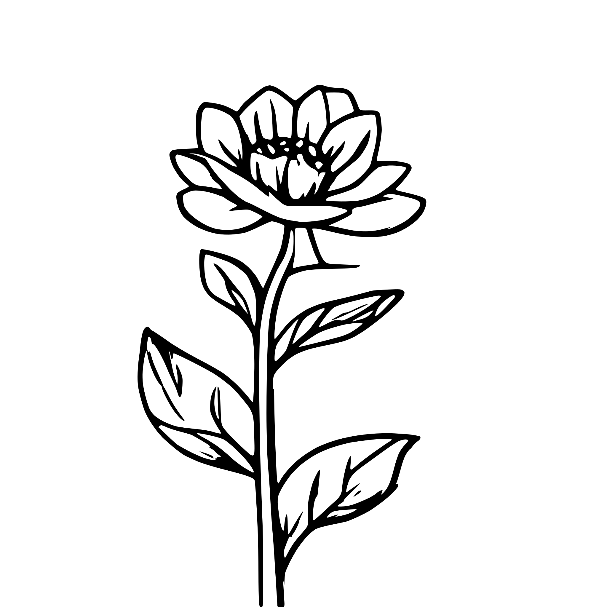AI-generated SVG of '(single line art style) flower'