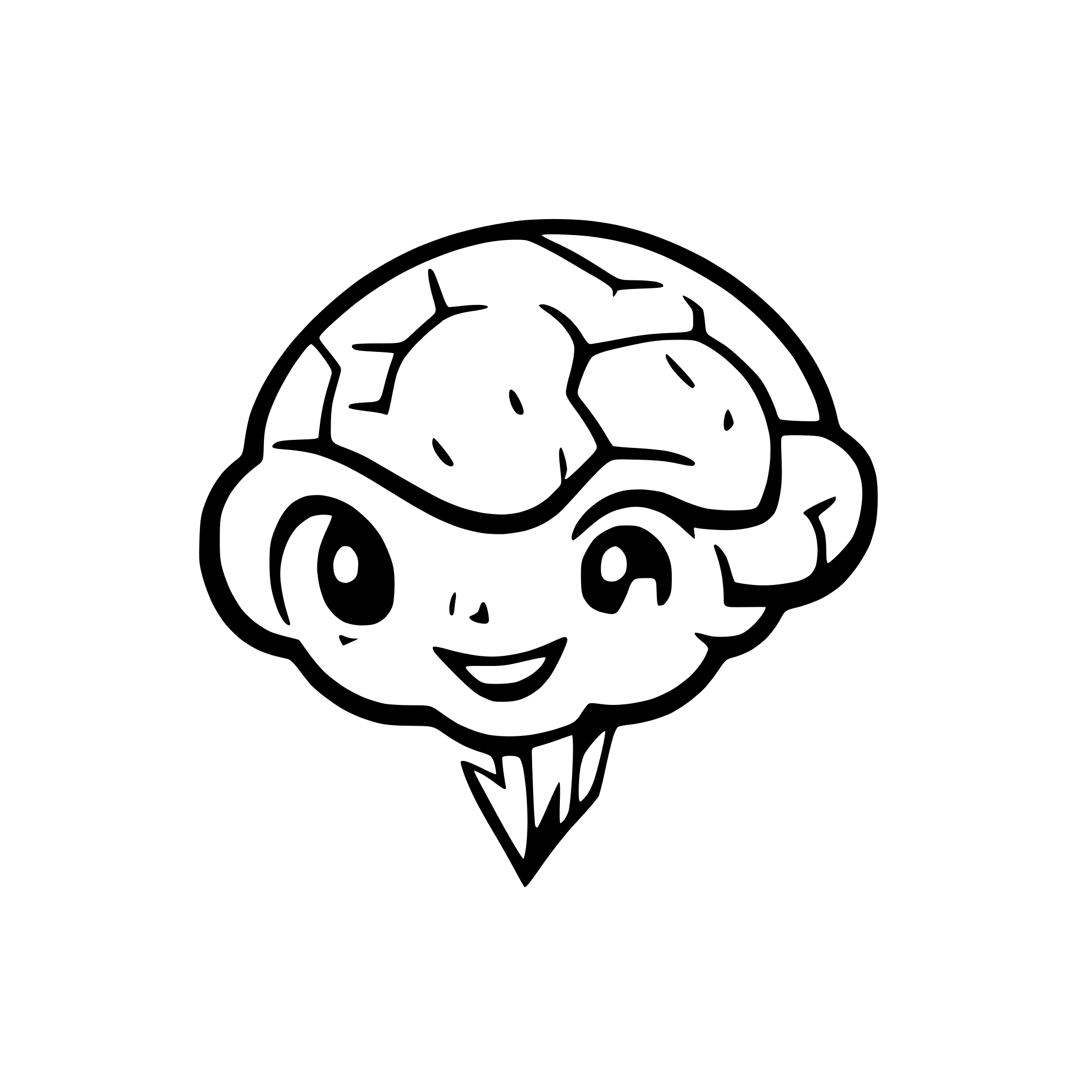 AI-generated SVG of 'cartoonish brain'
