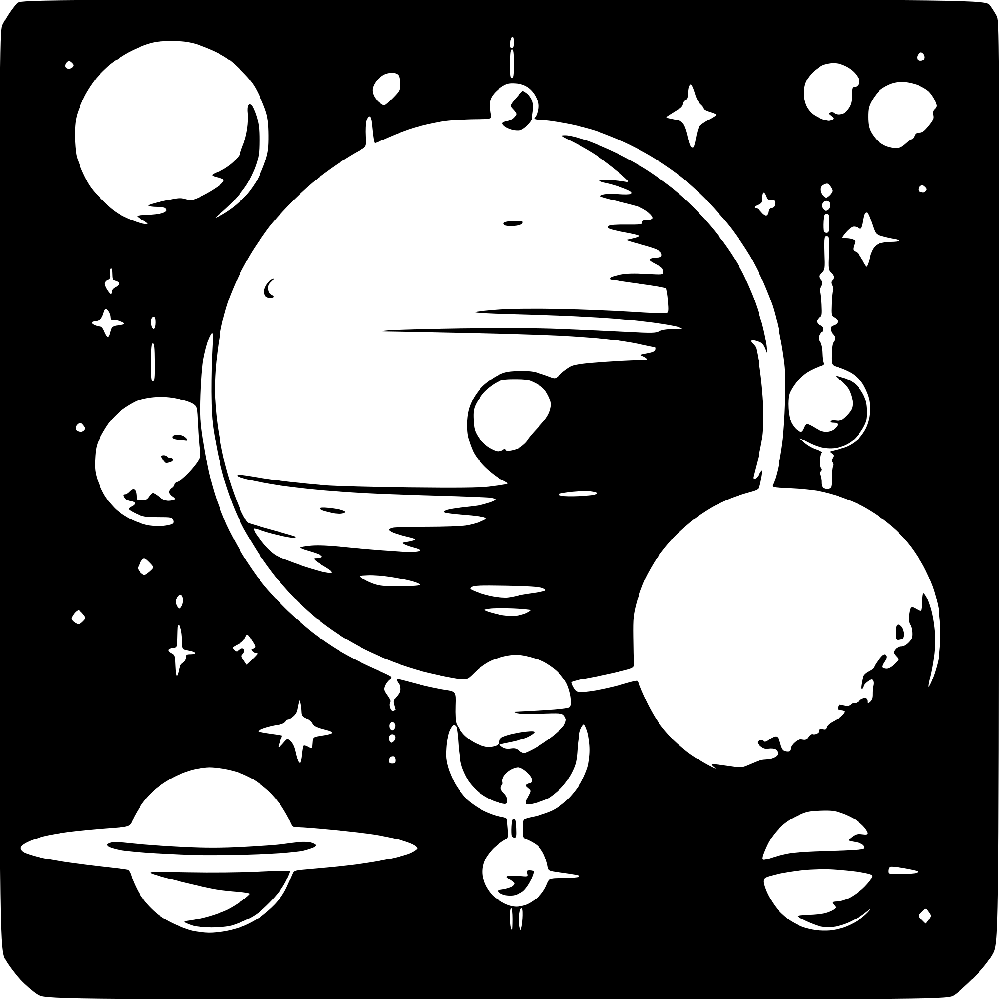 AI-generated SVG of a cover page for a magazine themed on alignment of planets