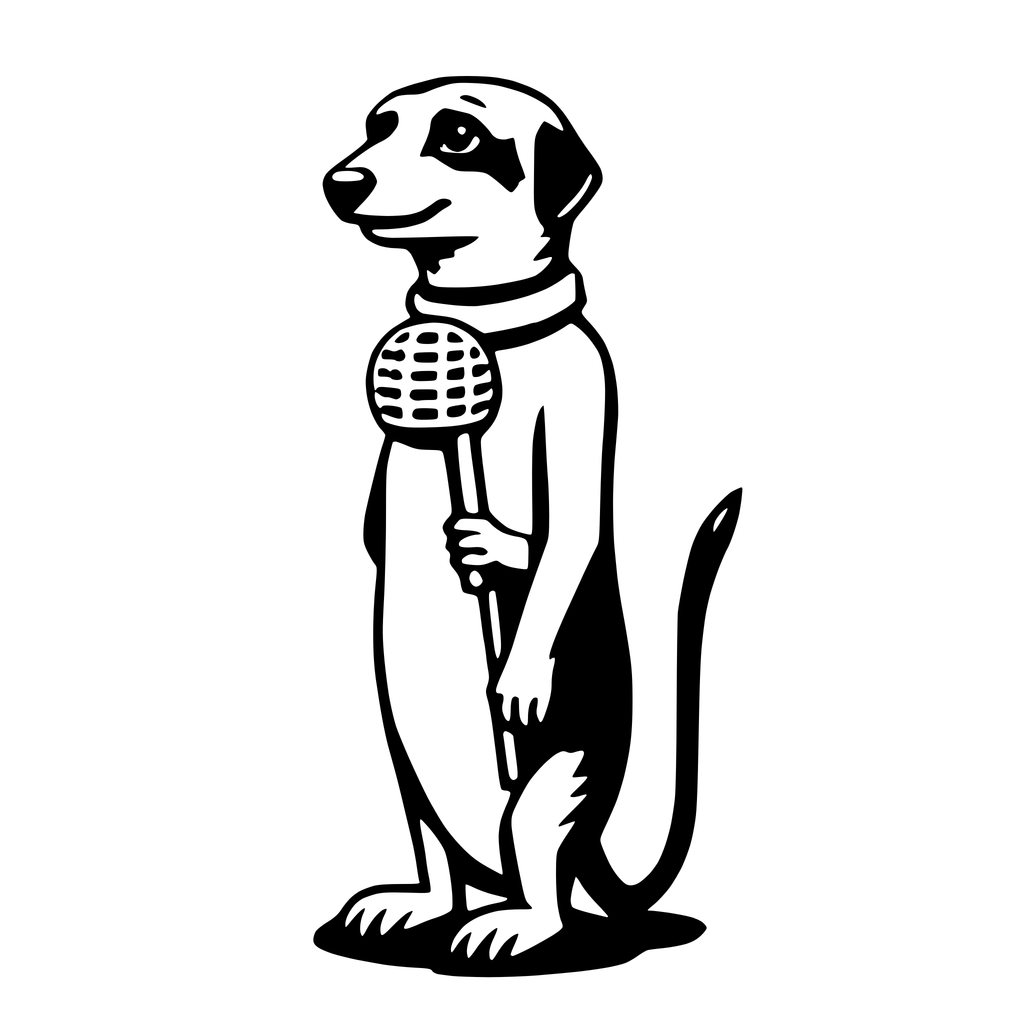 AI-generated SVG of a meerkat with microphone