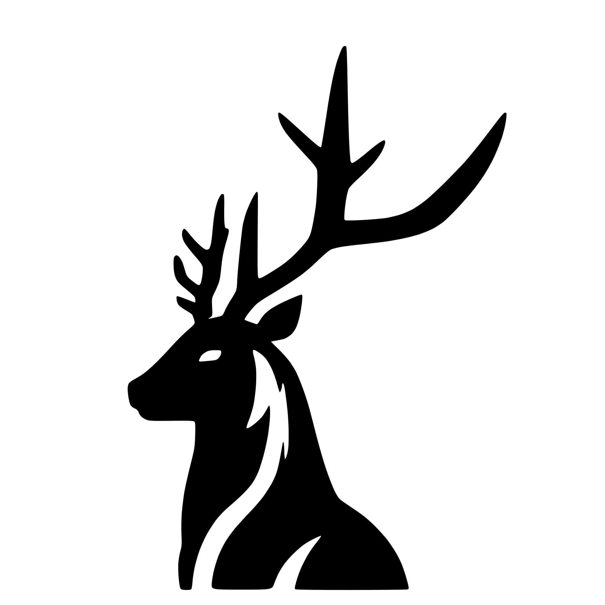AI-generated SVG of a bearded deer with big antlers