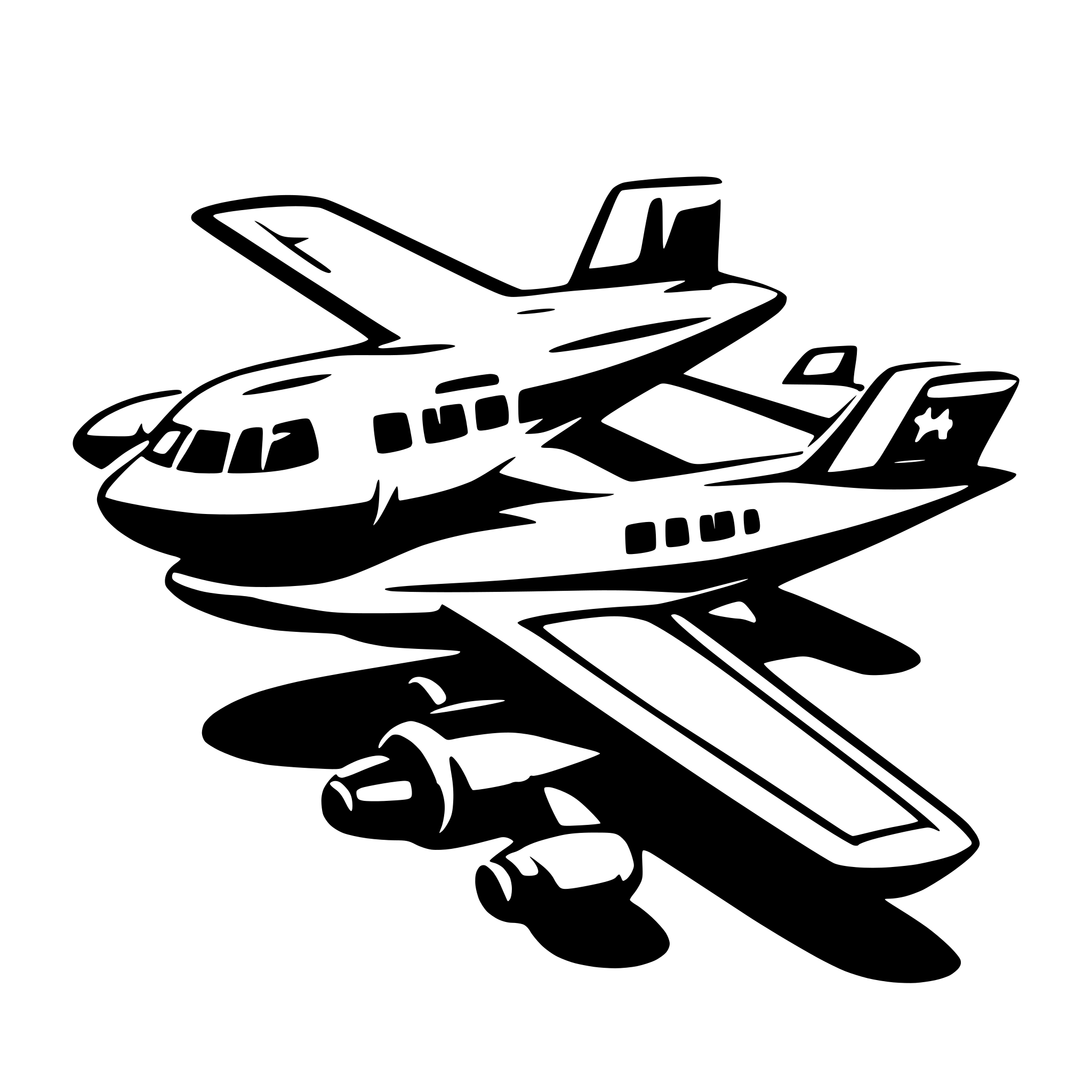 AI-generated SVG of 'three planes stacked in 3d'
