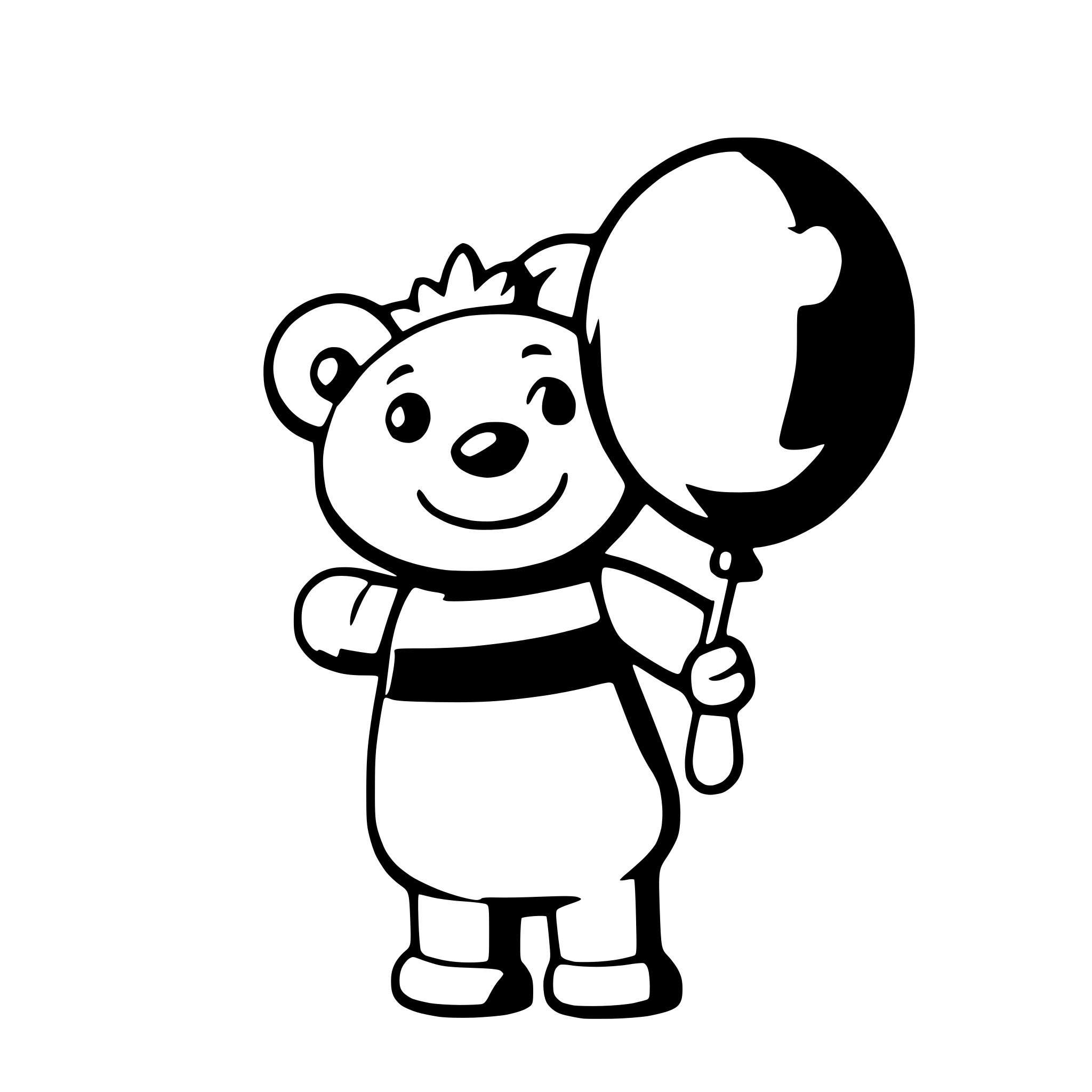 AI-generated SVG of a a bear holding a bunch of balloons