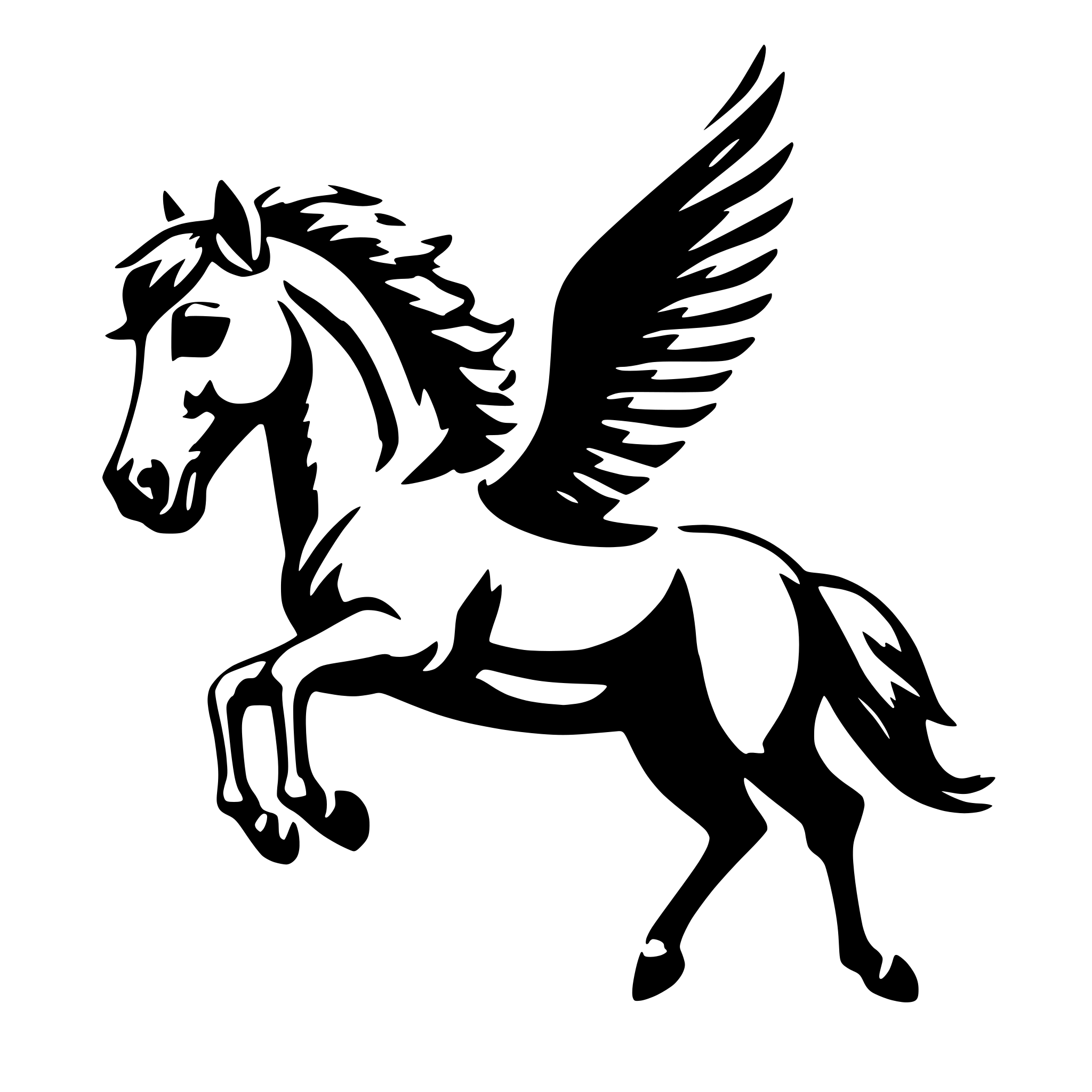 AI-generated SVG of 'flying horse'