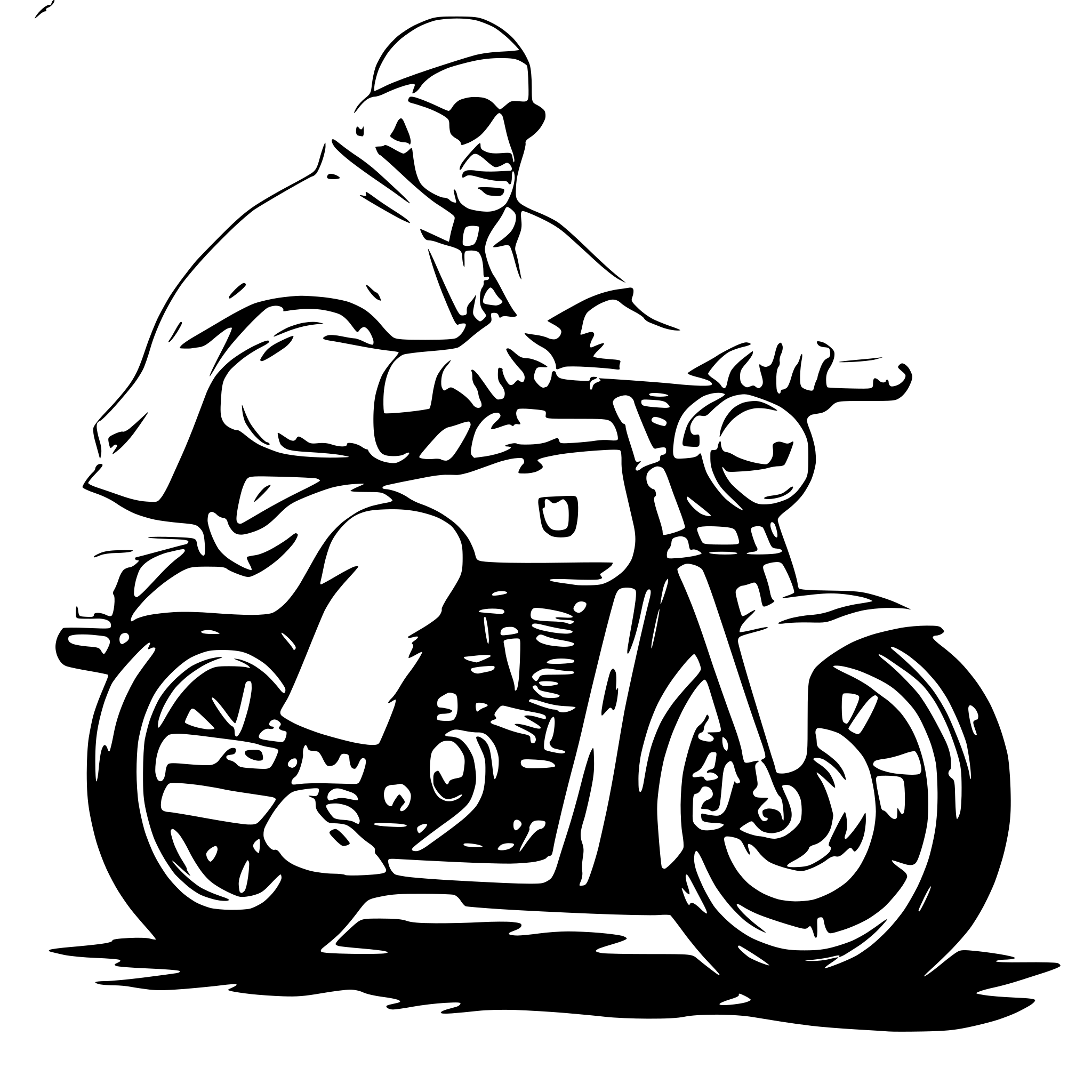 AI-generated SVG of a Pope riding a motorcycle