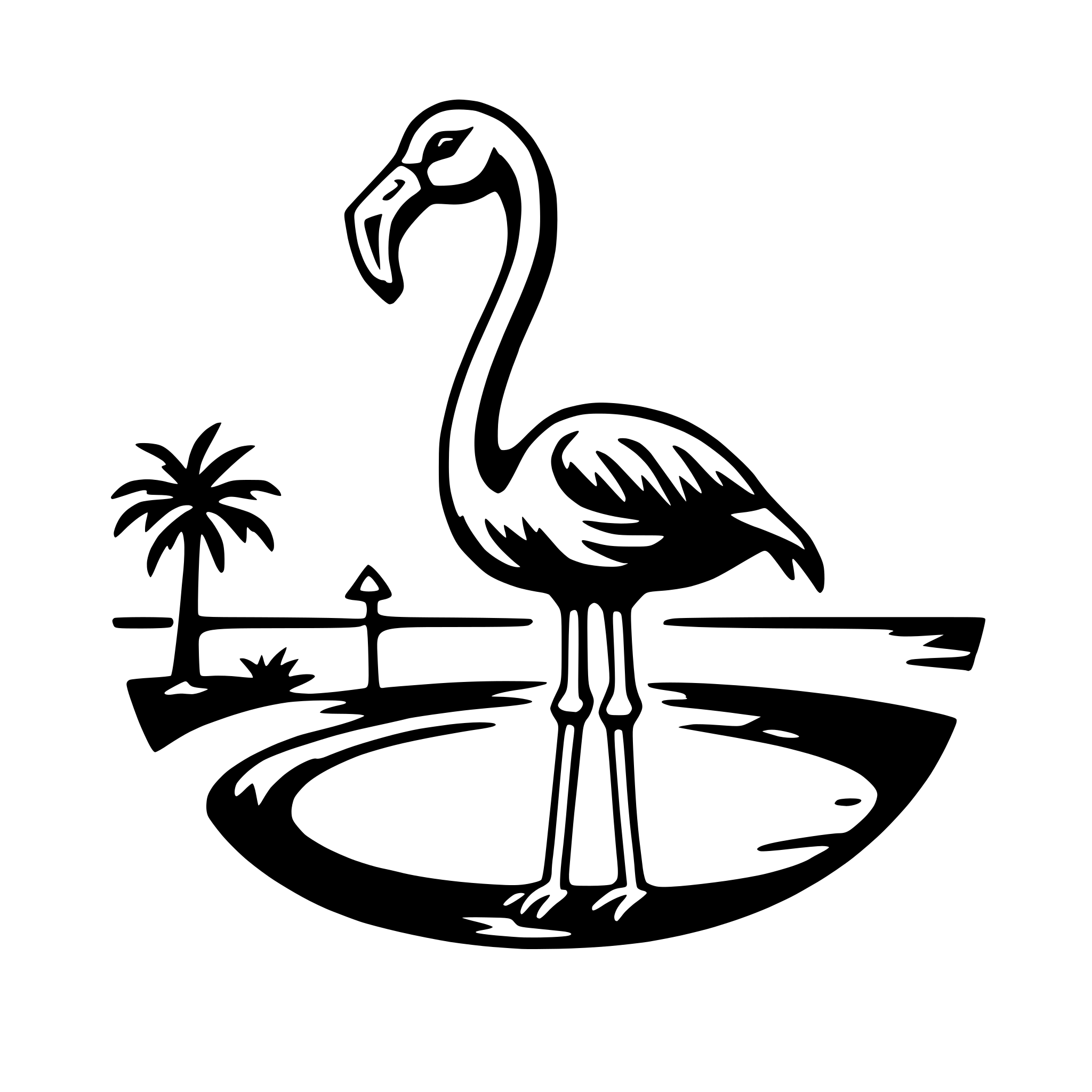 AI-generated SVG of 'flamingo with hula hoop'