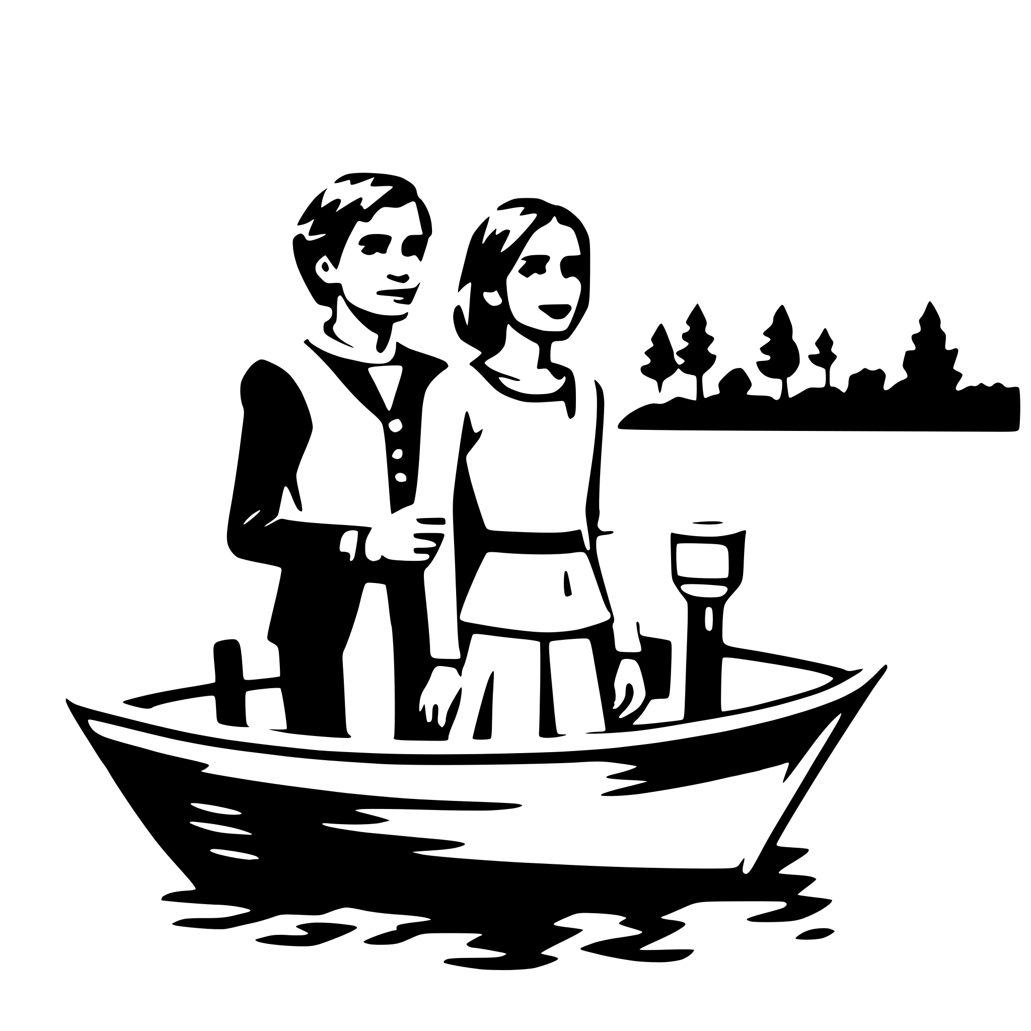 AI-generated SVG of 'couple on a boat'