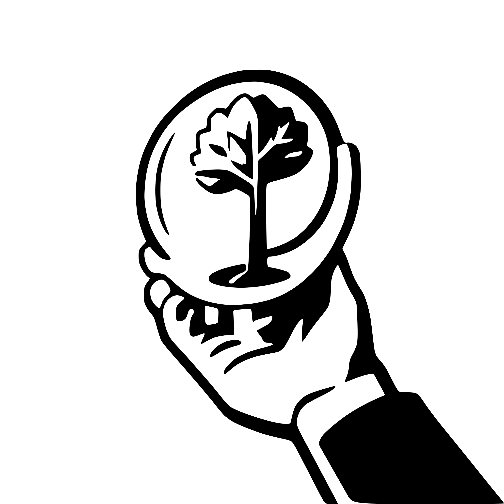AI-generated SVG of a an augmented reality adventure game app logo. Elements to integrate into the logo: a smartphone, a tree, a magnifying glass, buildings and a high five.
