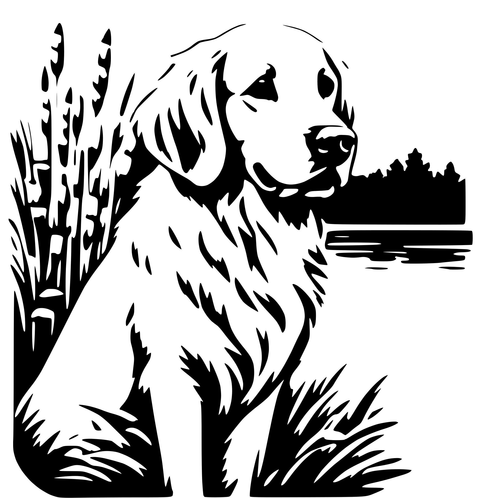 AI-generated SVG of 'golden retriever in cattails'