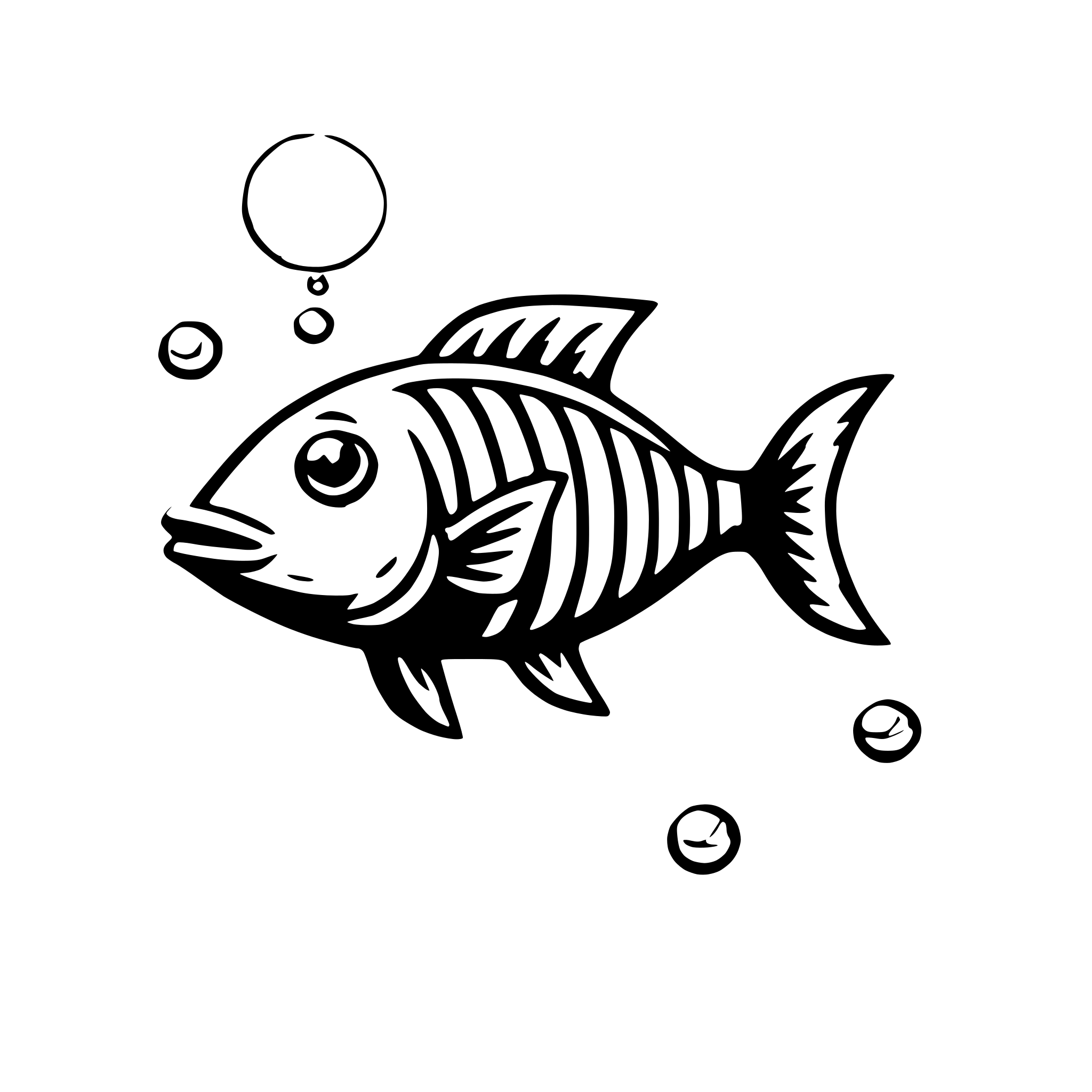 AI-generated SVG of 'fish blowing bubbles'
