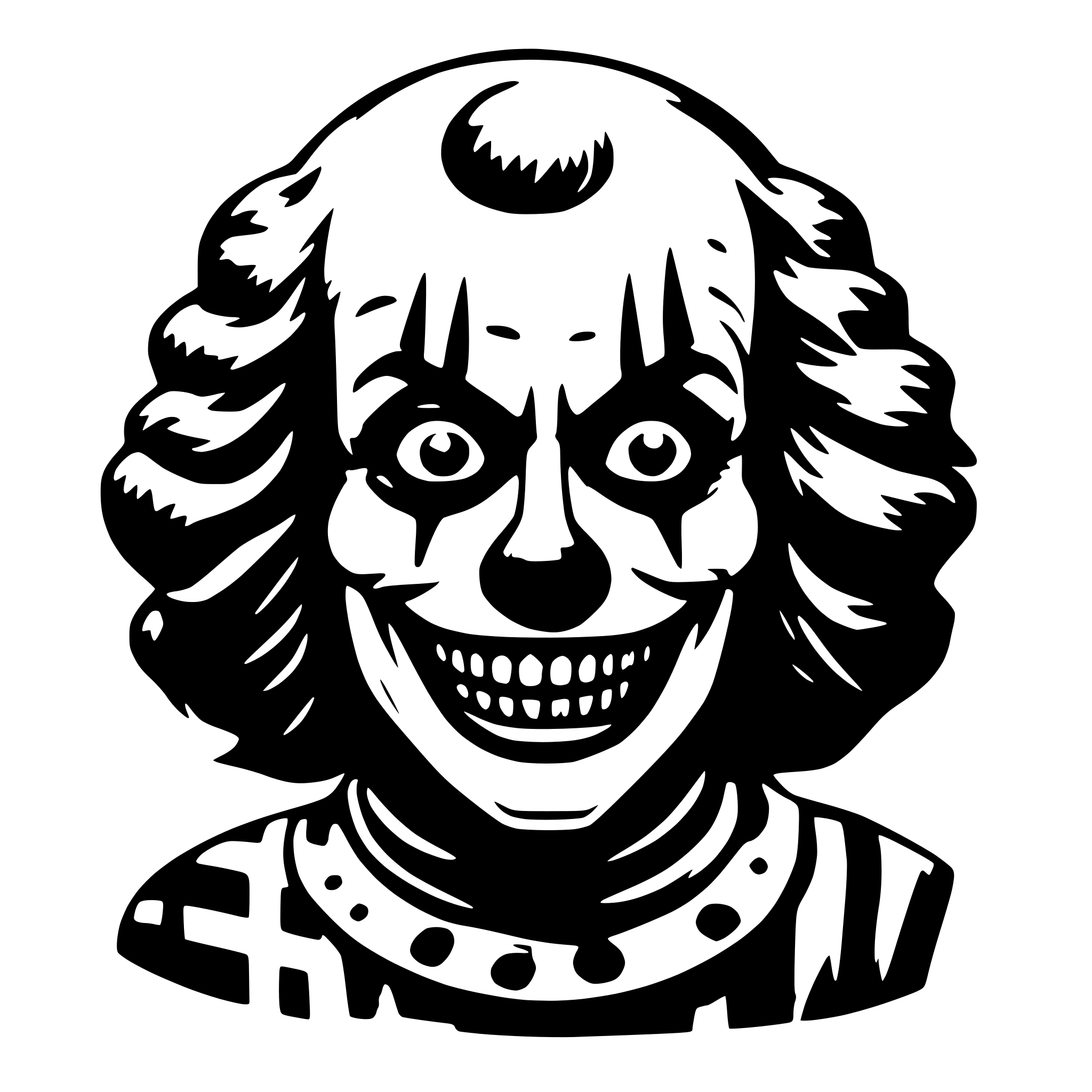 AI-generated SVG of 'evil clown'