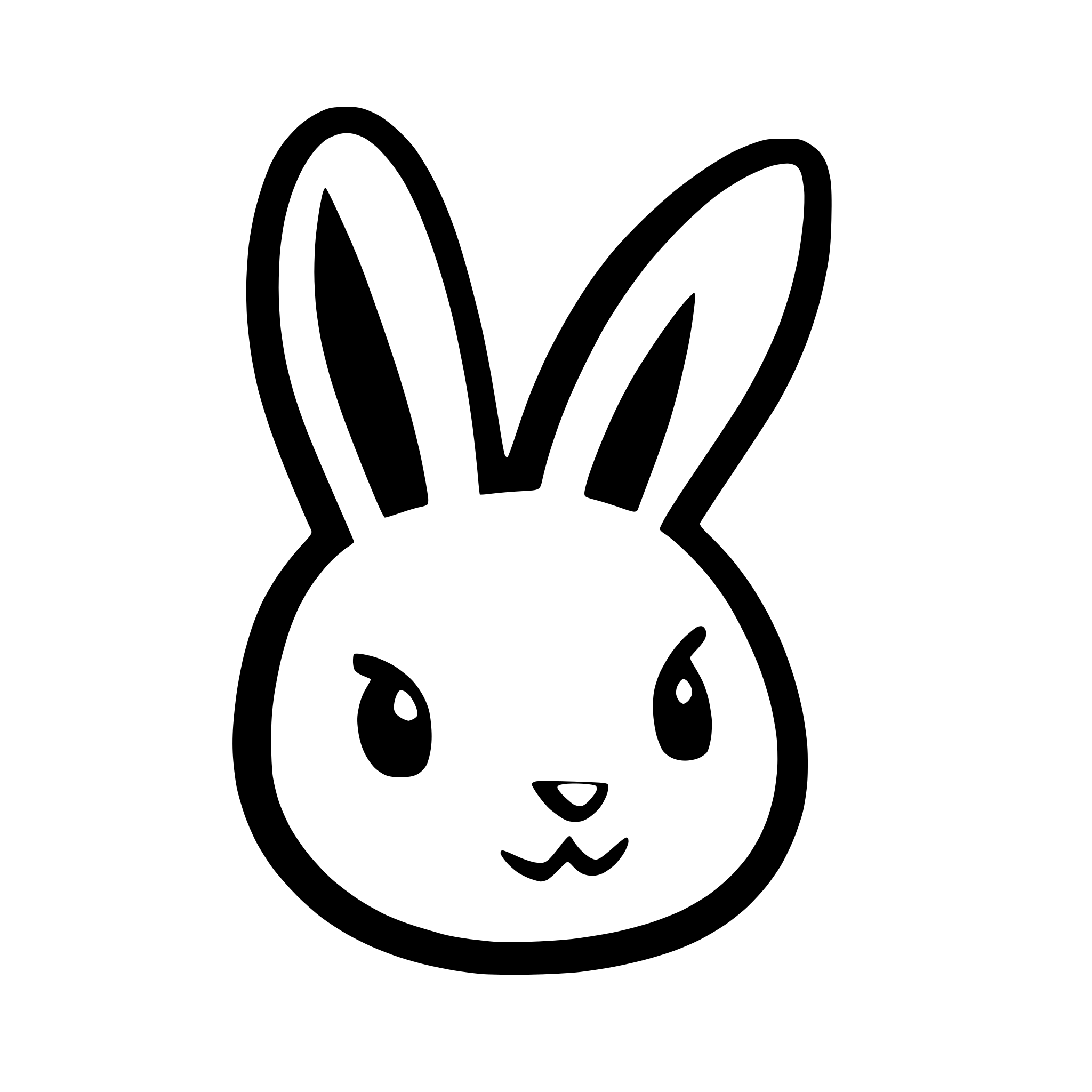 AI-generated SVG of a bunny rabbit head, colorful