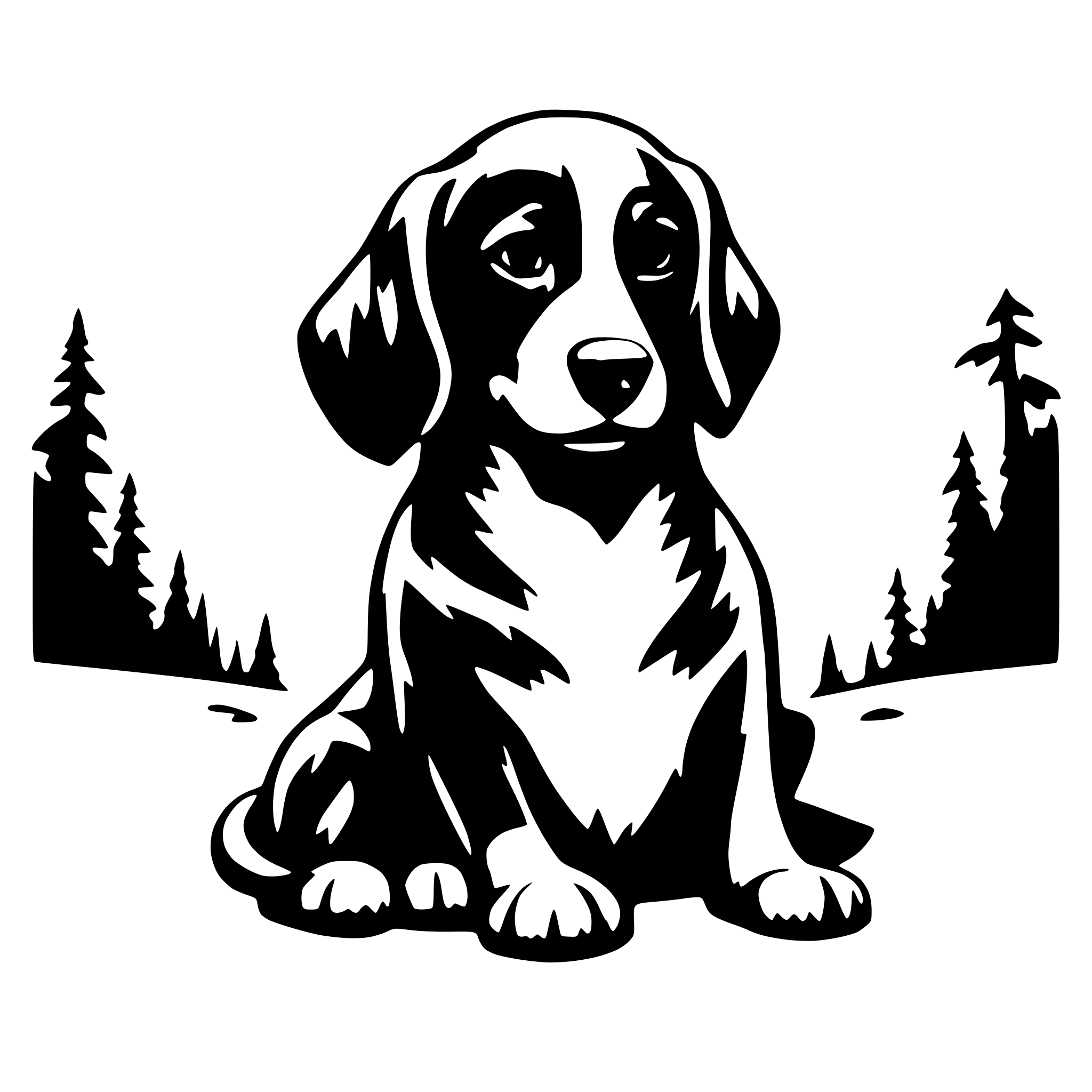 AI-generated SVG of a i want a layered wood art from a dog american stephard