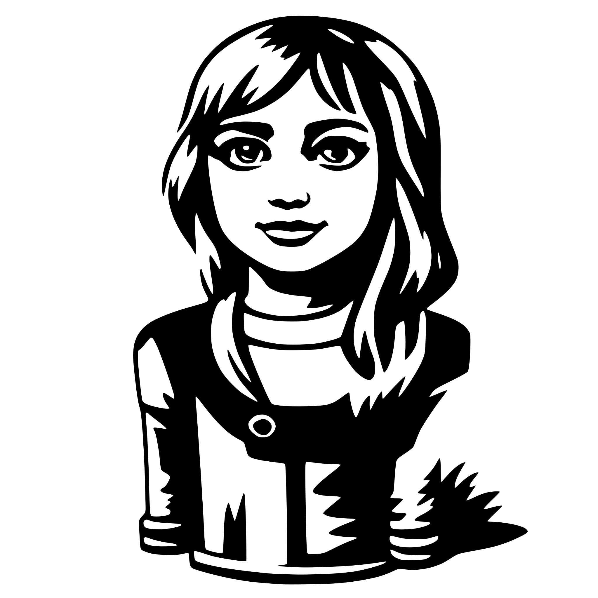 AI-generated SVG of a 2d simple black Kohte