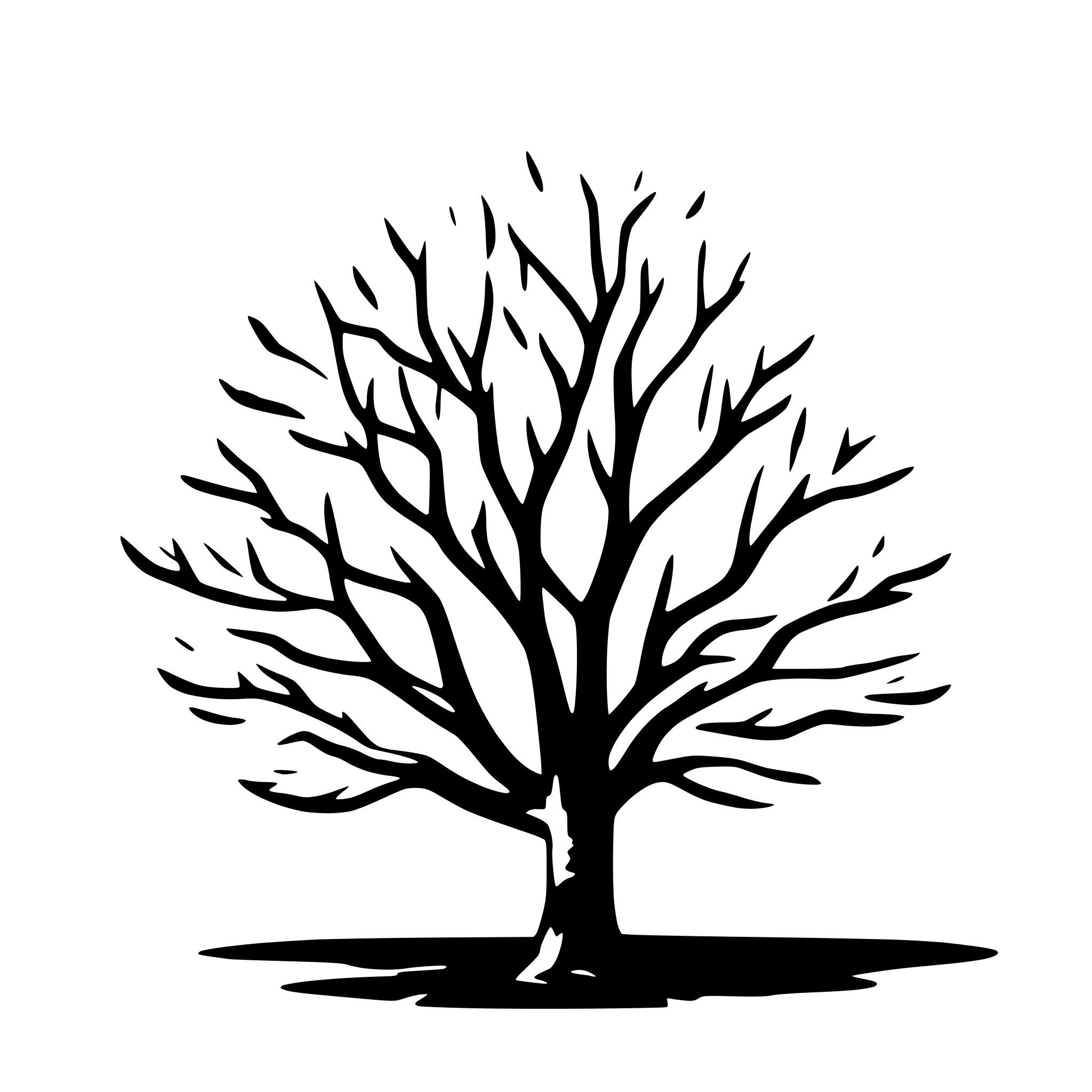 AI-generated SVG of 'single fall tree without leaves'