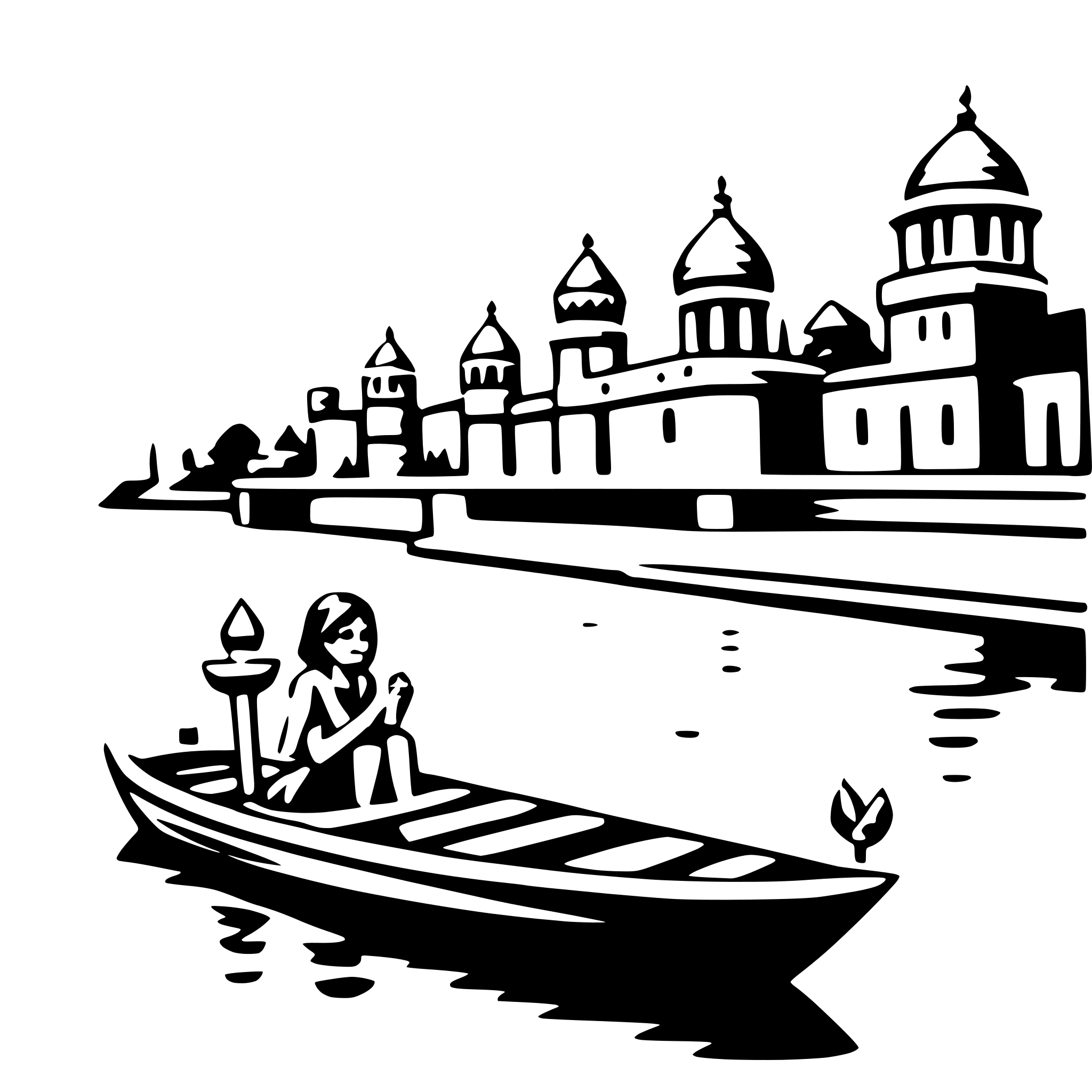 AI-generated SVG of 'varanasi ghats'