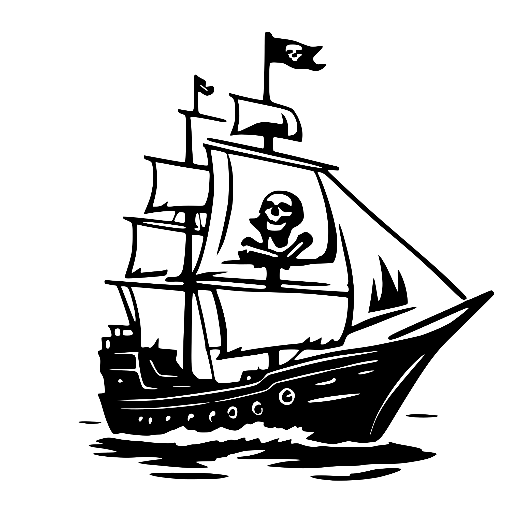 AI-generated SVG of a pirate ship
