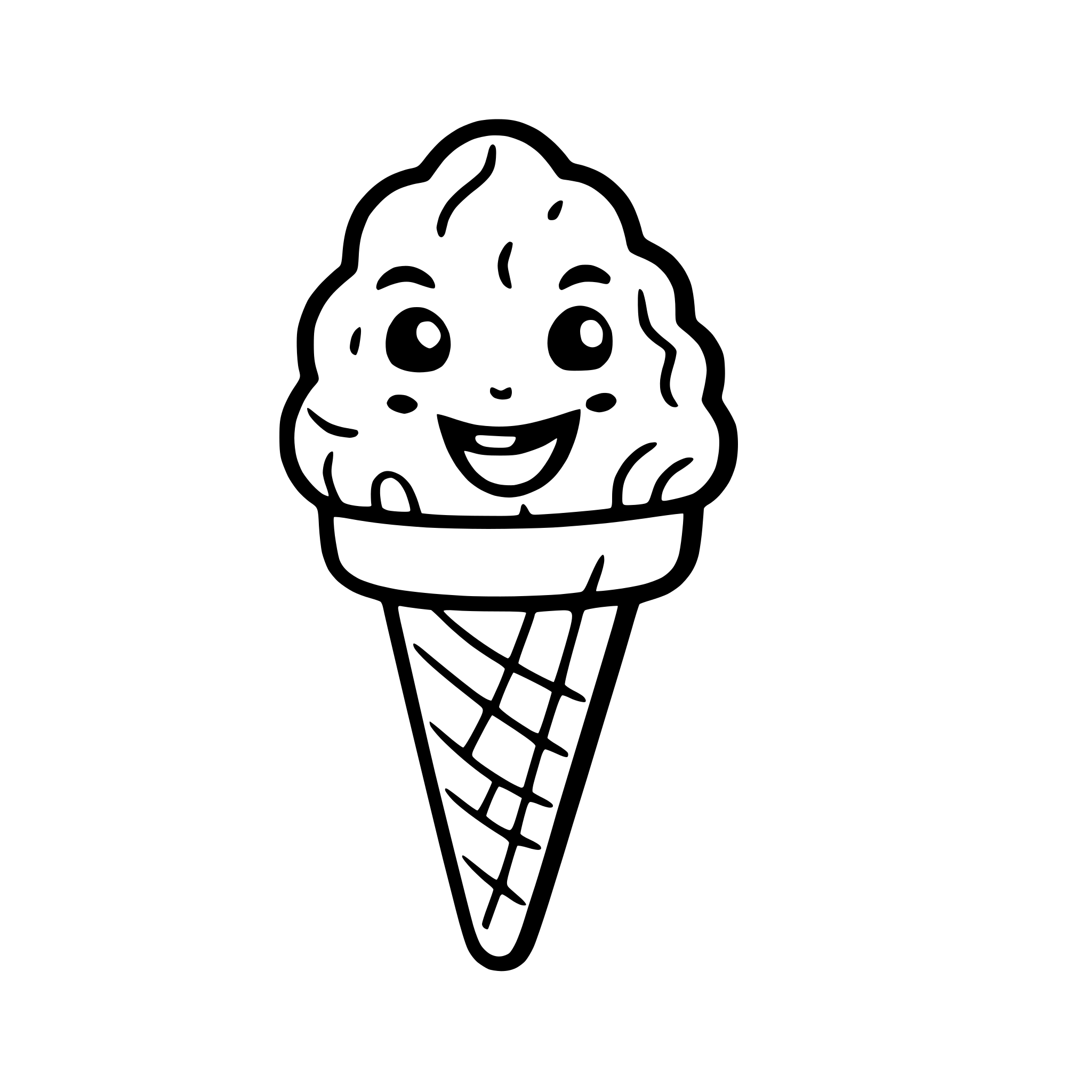 AI-generated SVG of a a cheerful sun holding an ice cream cone