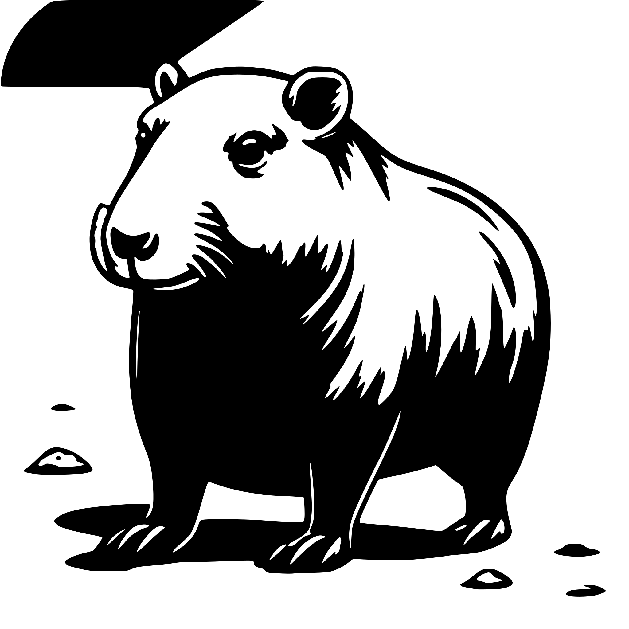 AI-generated SVG of 'capybara full body'