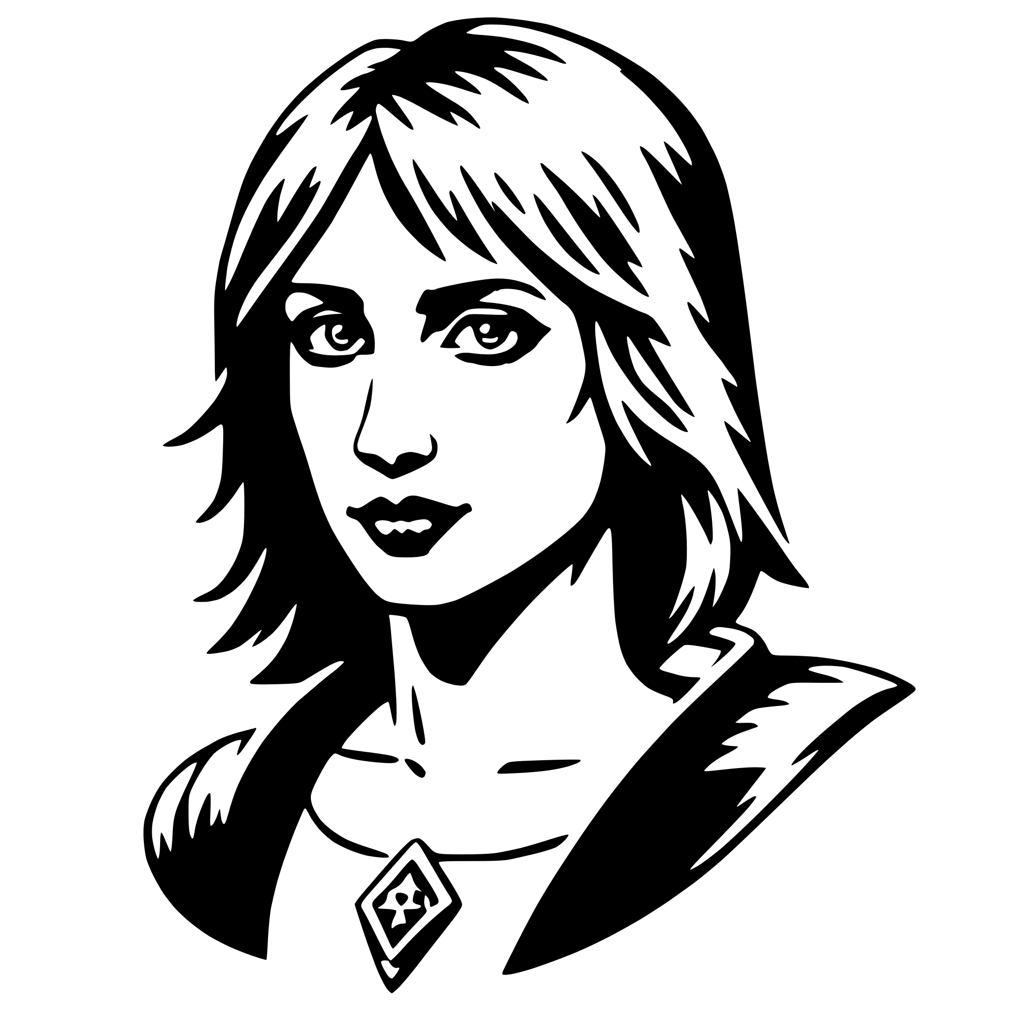 AI-generated SVG of a morrigan