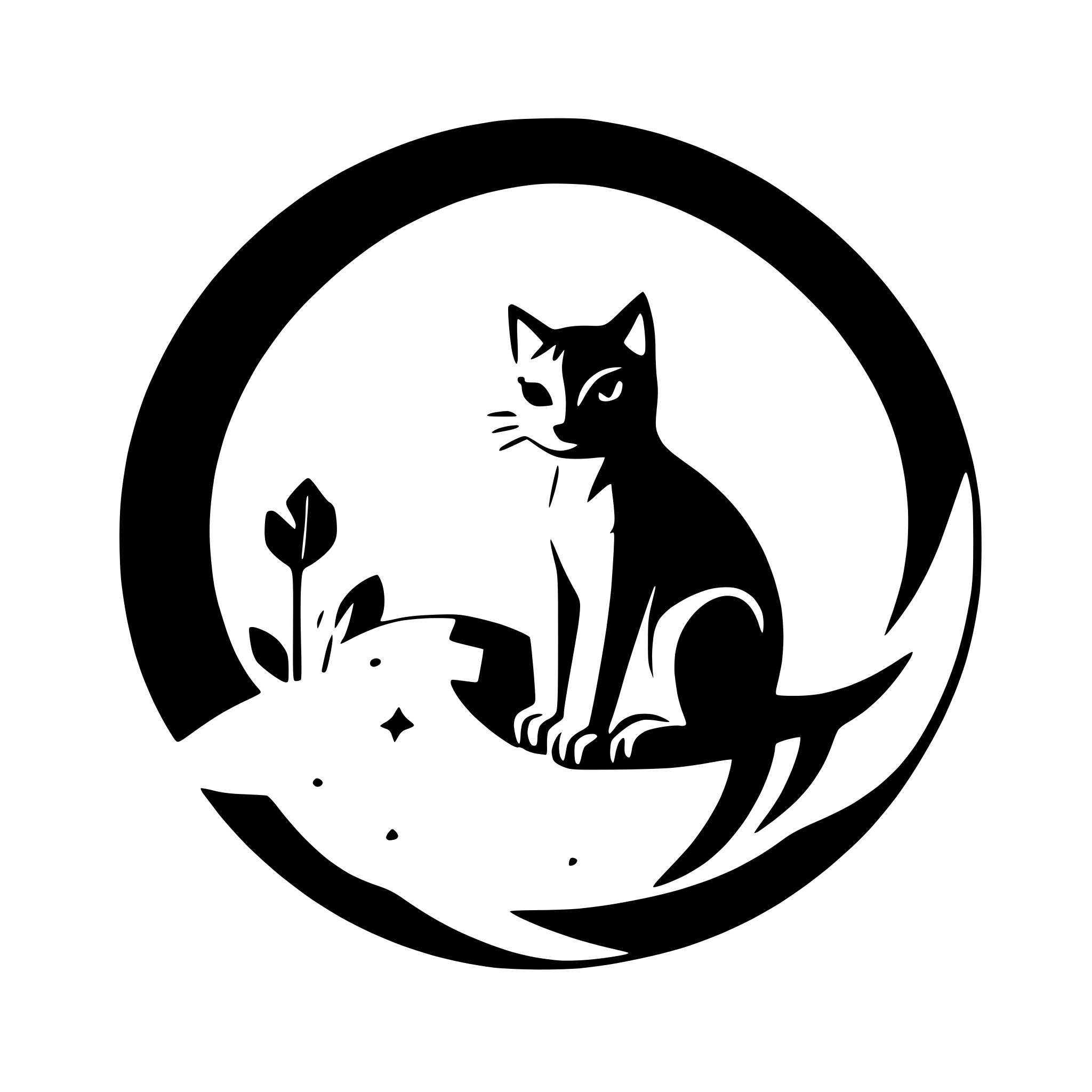 AI-generated SVG of a cat perched on a moon