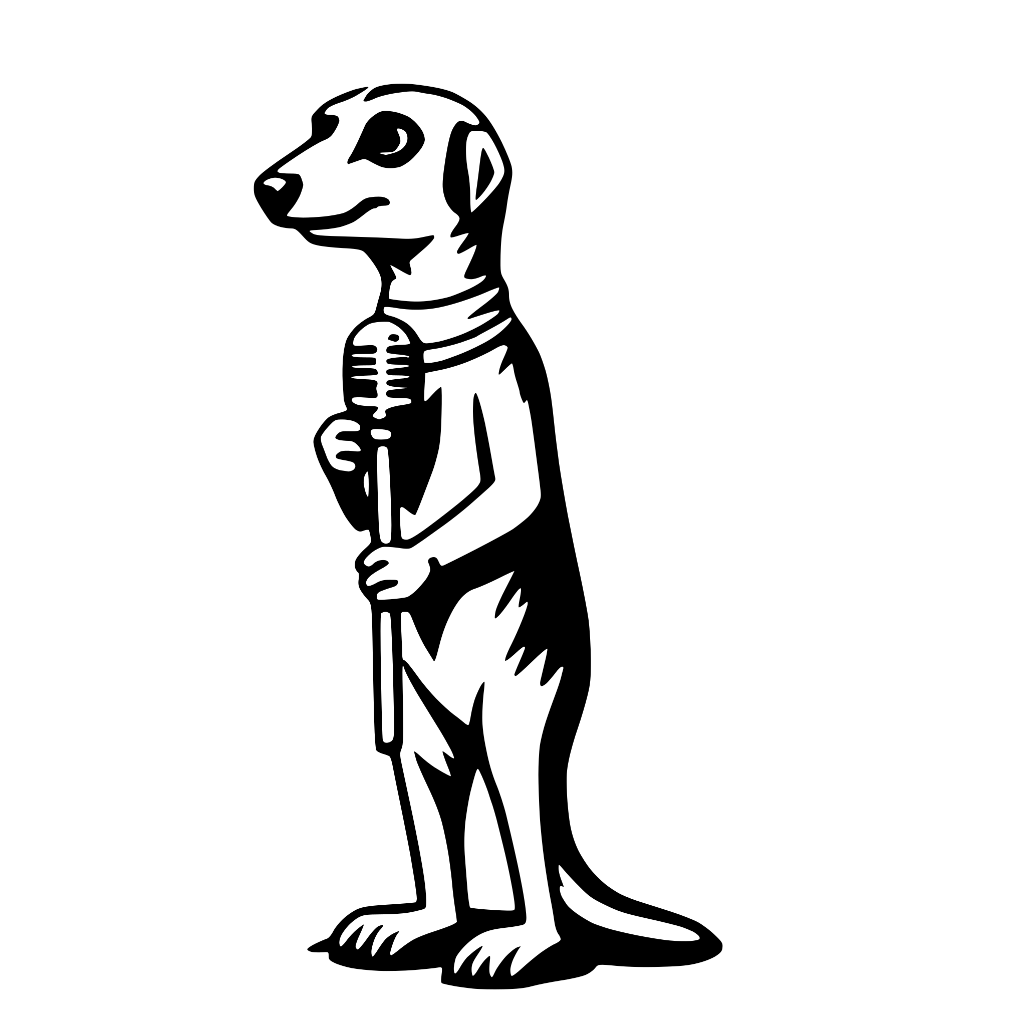 AI-generated SVG of 'meerkat with microphone'