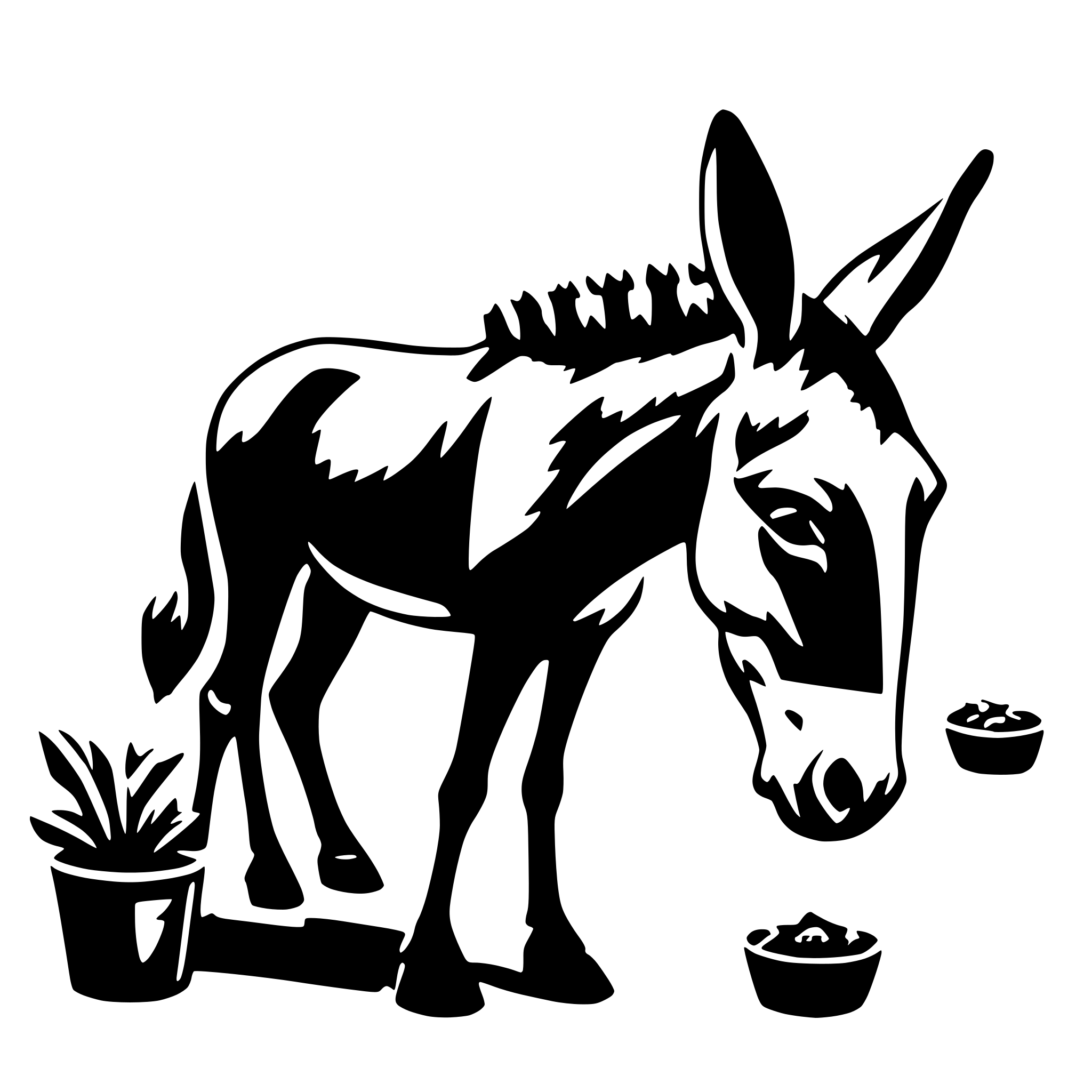 AI-generated SVG of 'donkey feeding stuff'