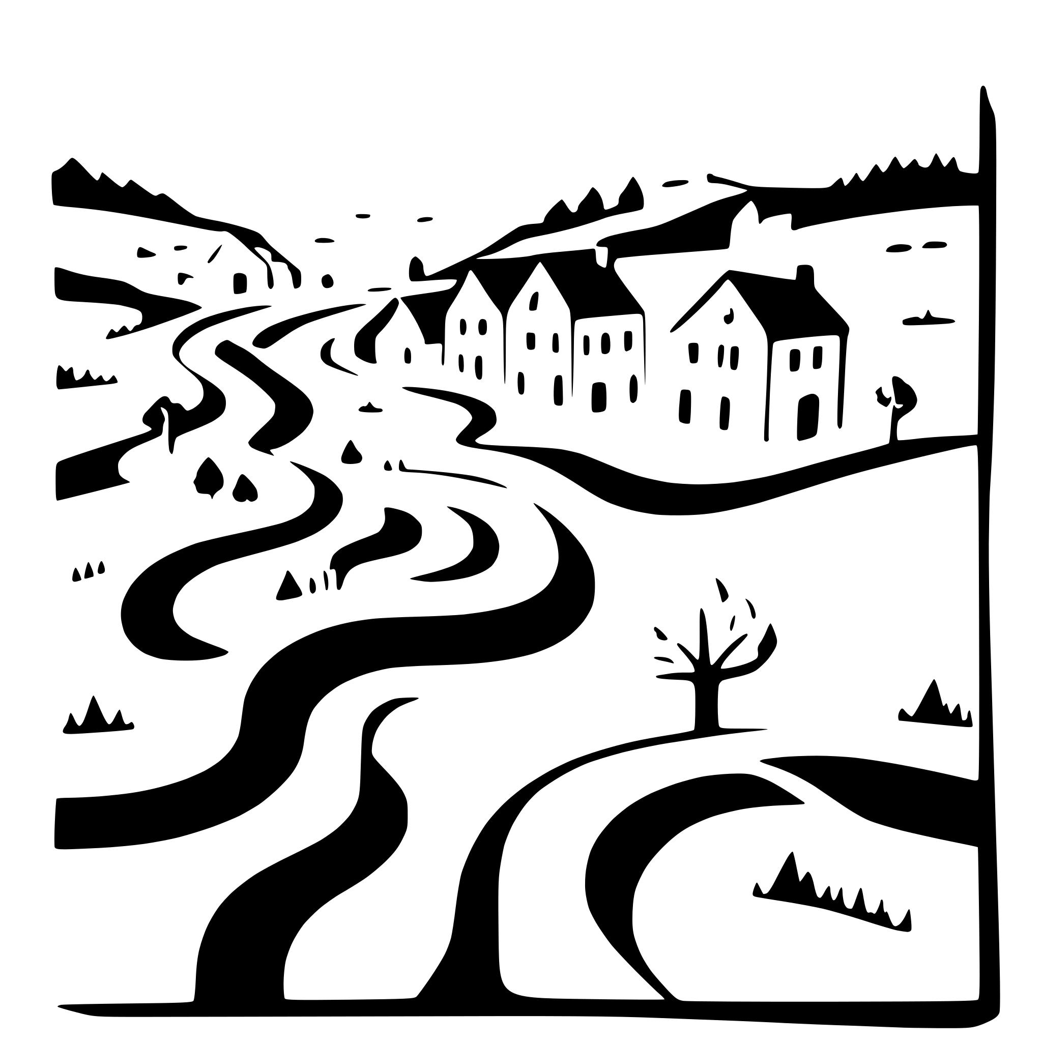 AI-generated SVG of 'village with winding roads'