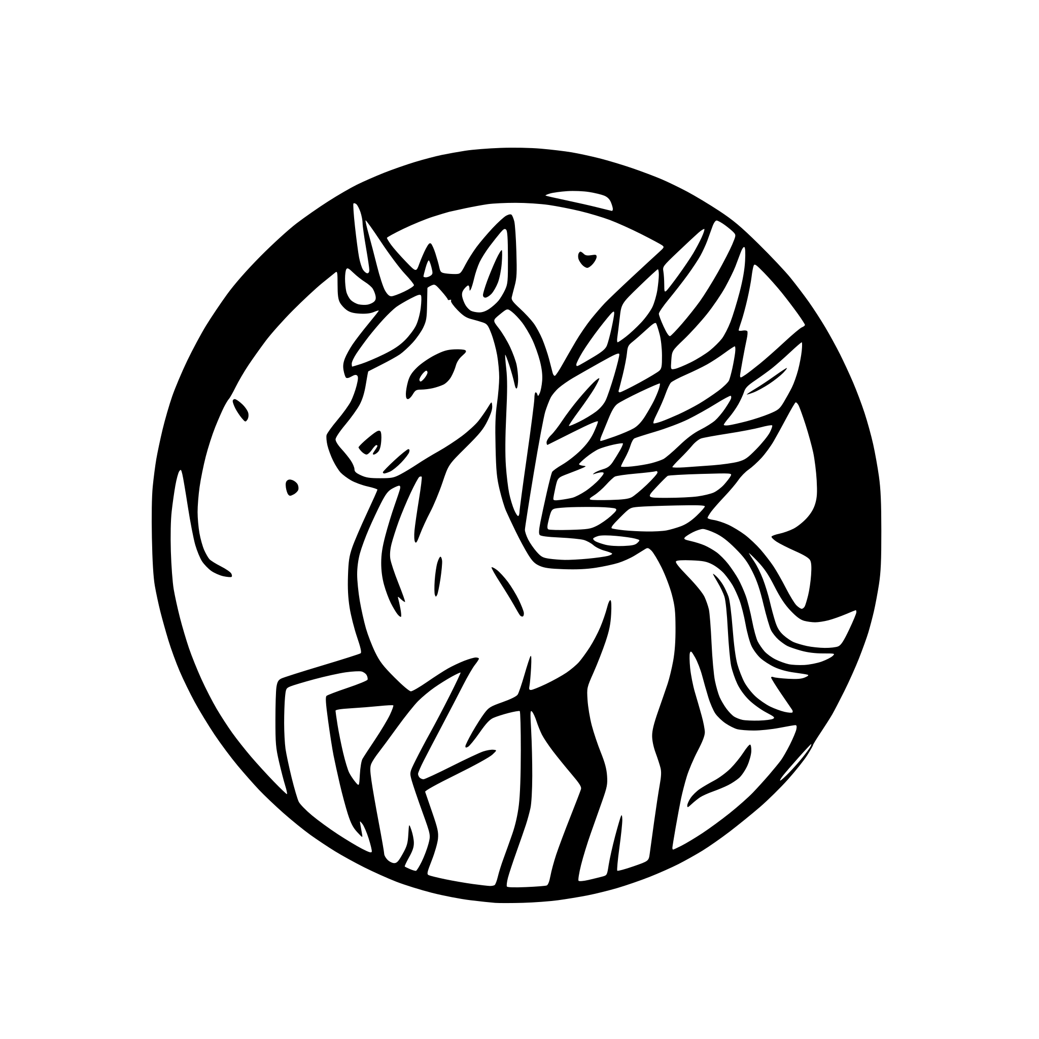 AI-generated SVG of a Logo for Aichievr with a pegasus in modern line art
