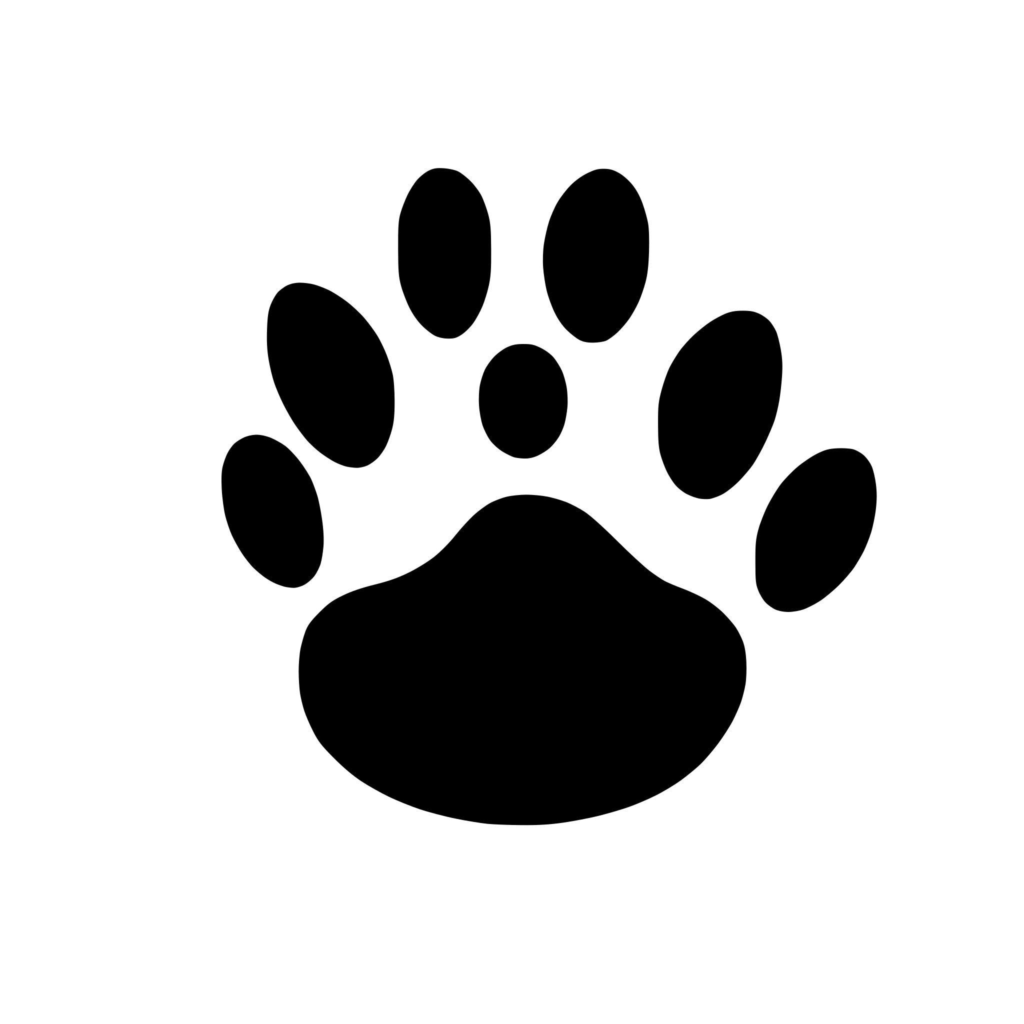 AI-generated SVG of 'simple paw print'