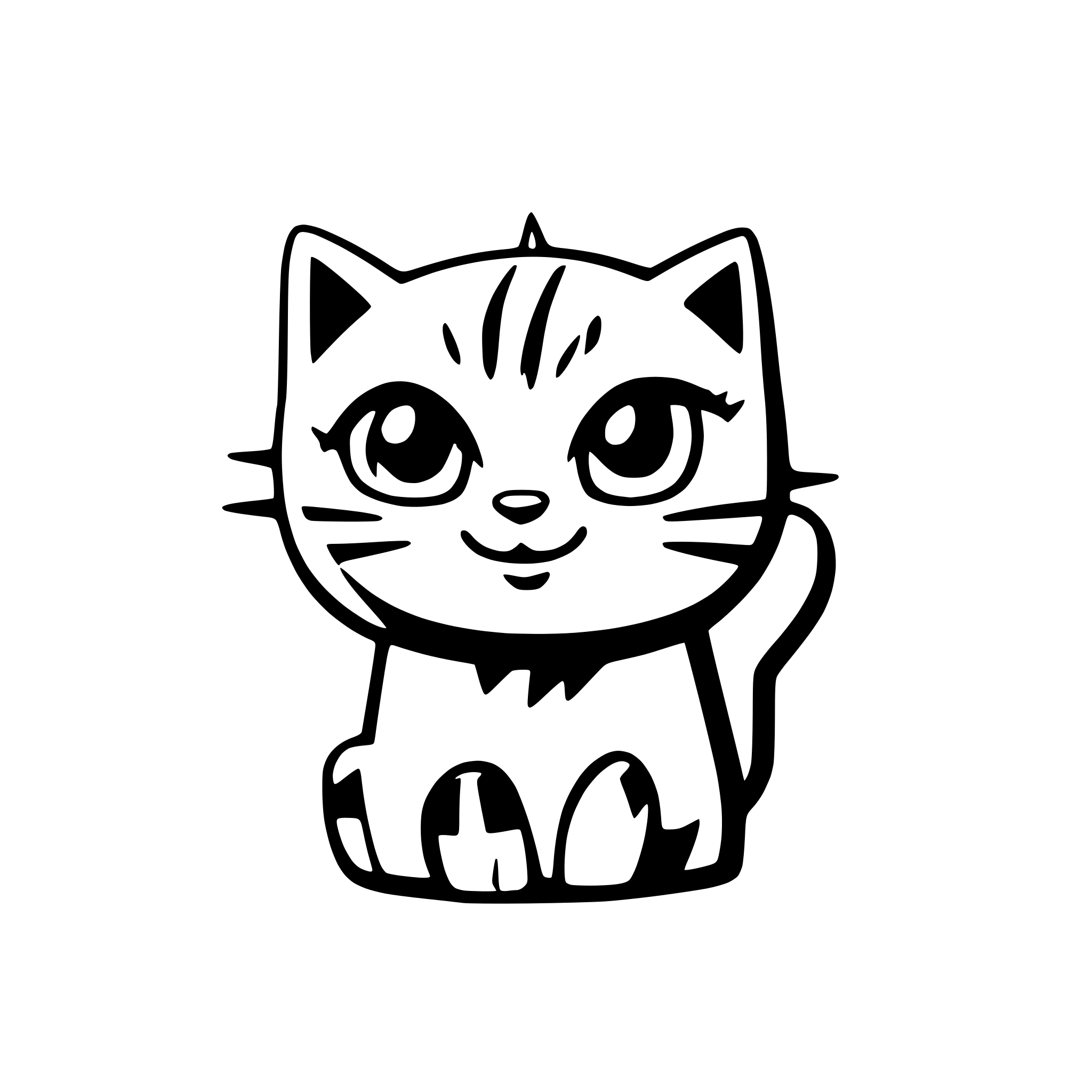 AI-generated SVG of a cat turned with its back and its head turned forward and the whole thing framed in cirle