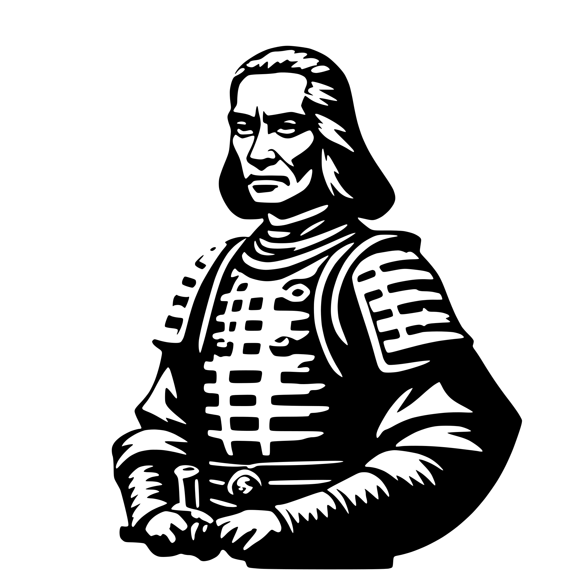 AI-generated SVG of a old samurai