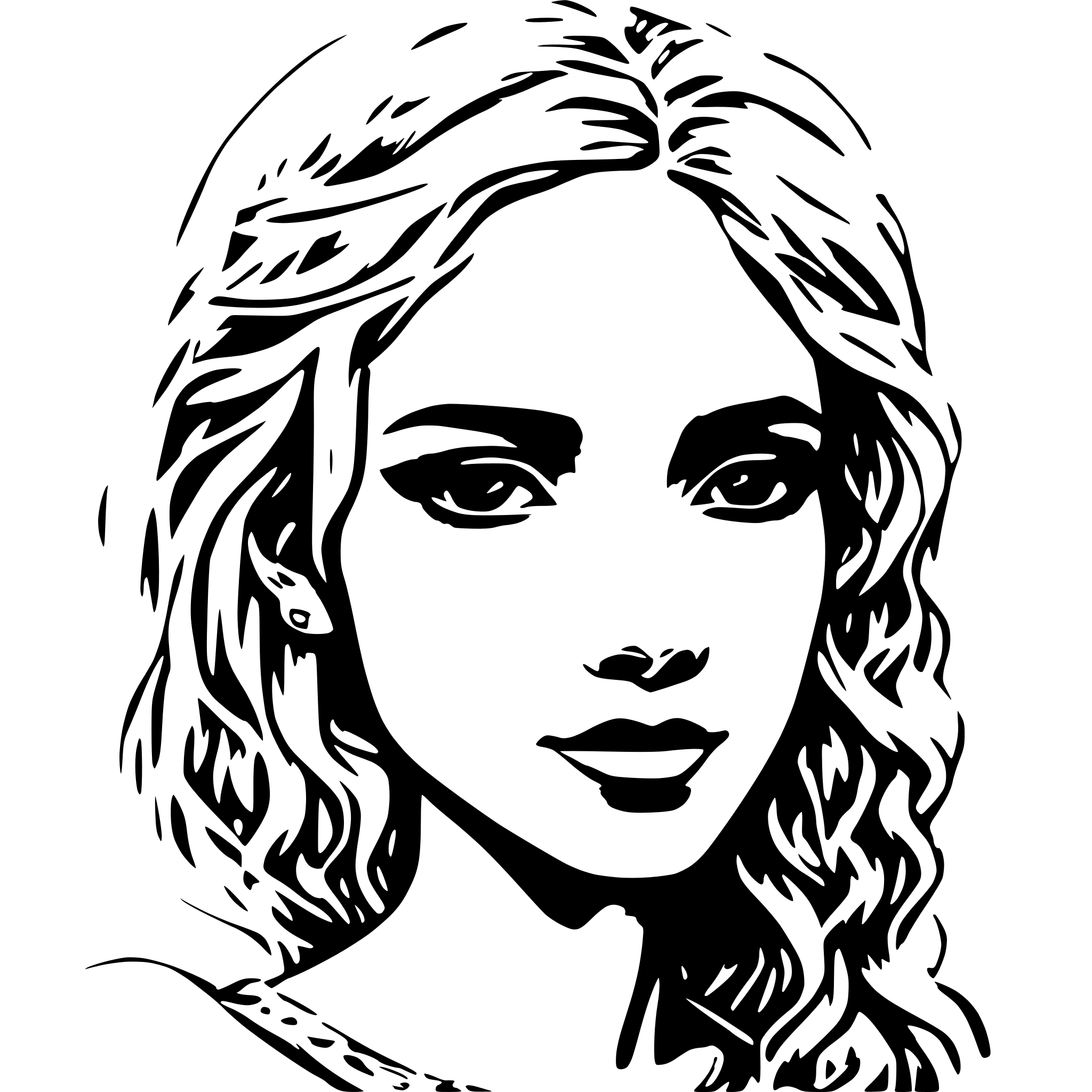 AI-generated SVG of a YOUNG BLOND GIRL METISSE EUROPEAN AND AFRICAN