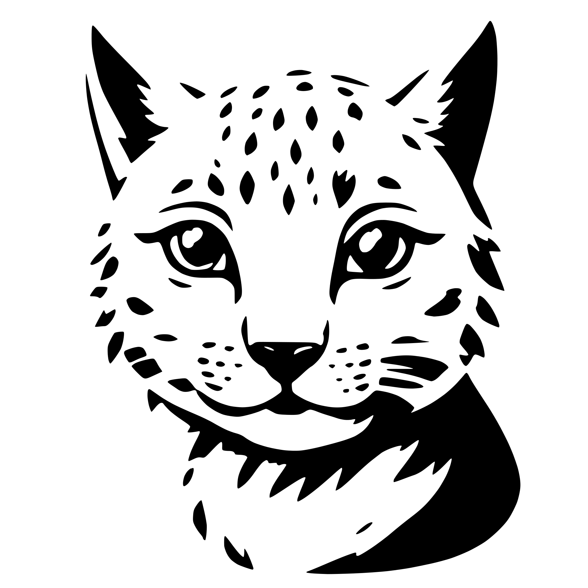 AI-generated SVG of 'simplified baby lynx face cute'