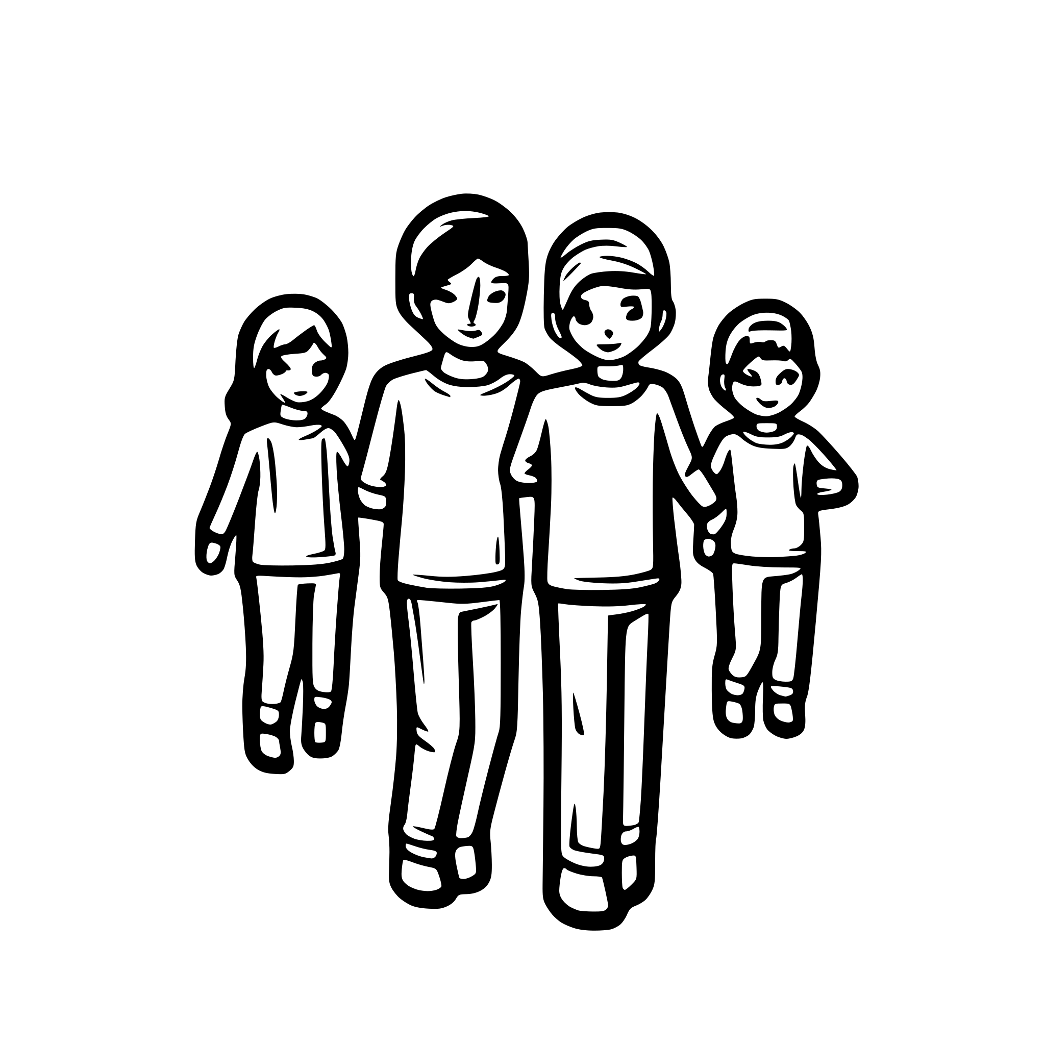 AI-generated SVG of a boys forming a line and holding hands