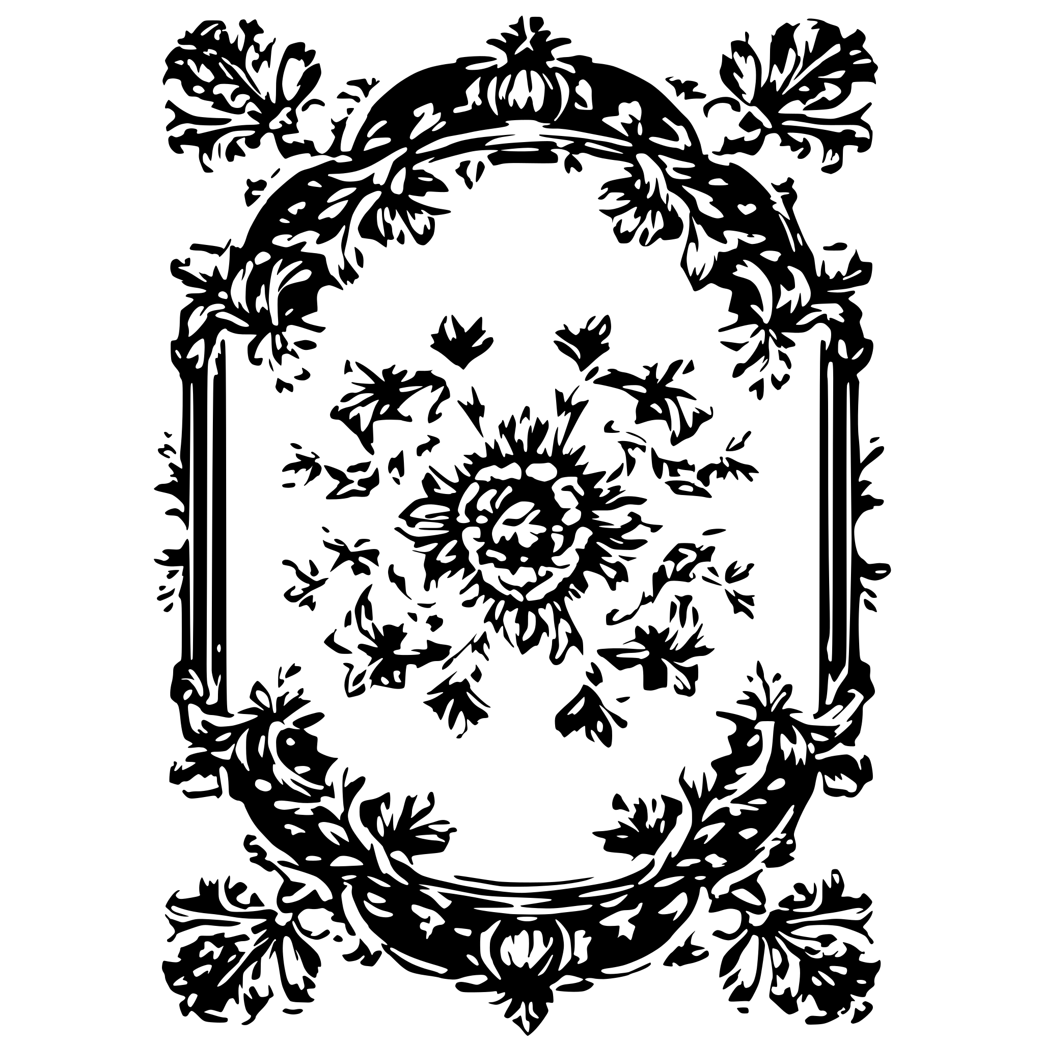 AI-generated SVG of a vintage baroque floral filigree frame