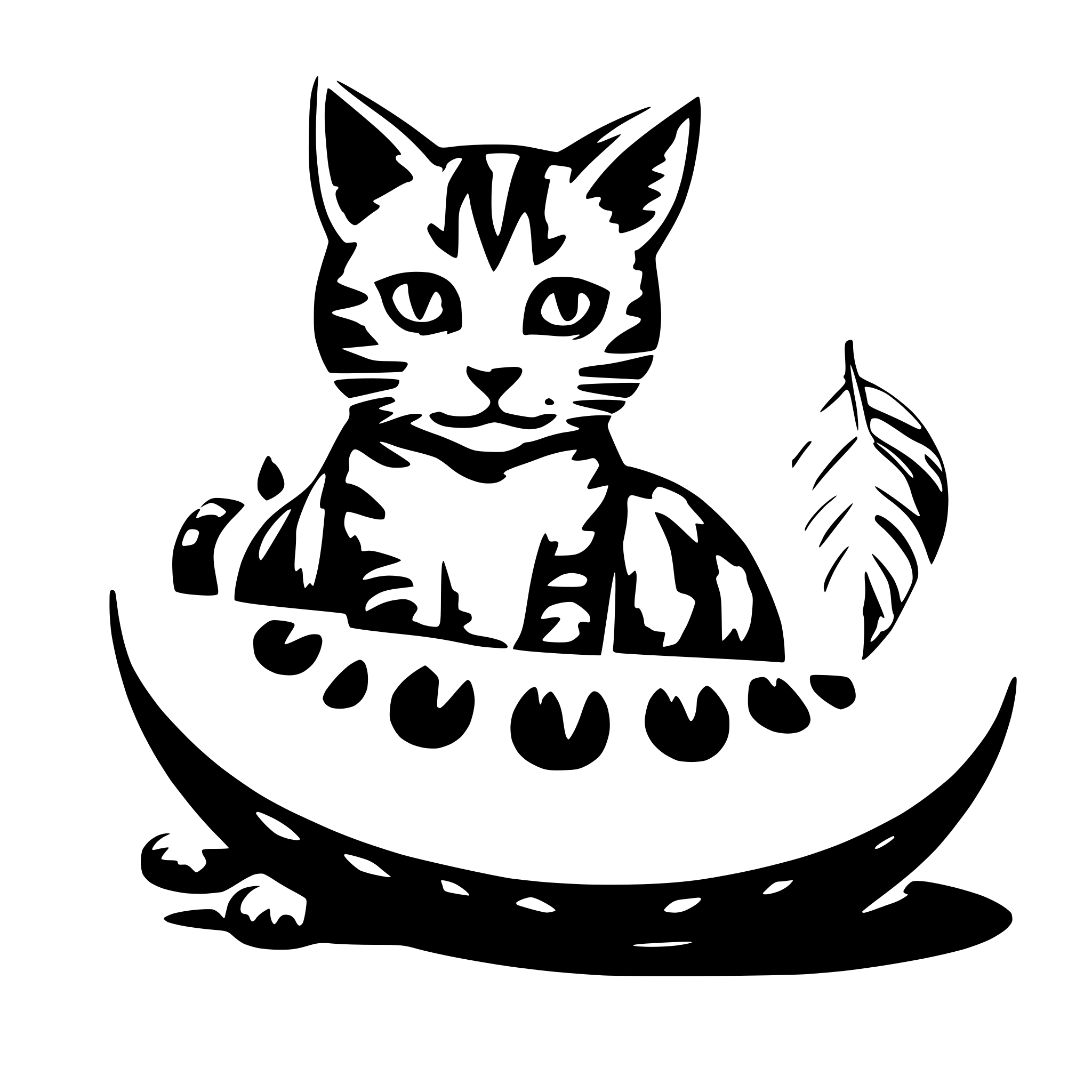 AI-generated SVG of a cat sitting on a watermelon