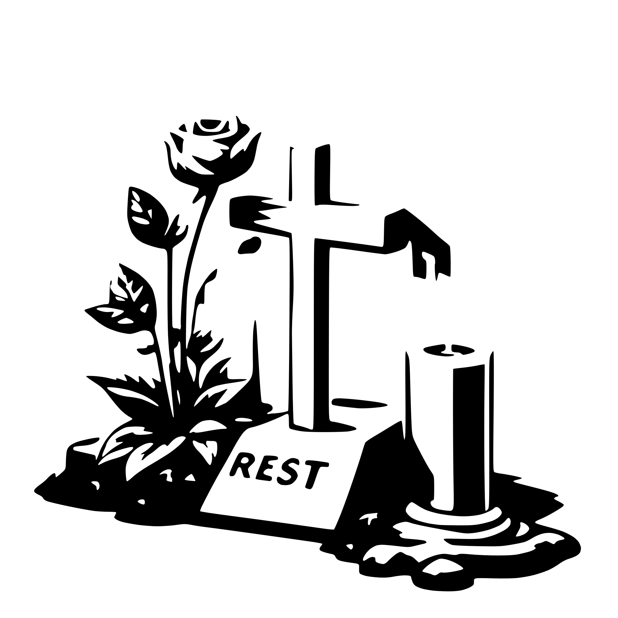 AI-generated SVG of a Rest in Peace