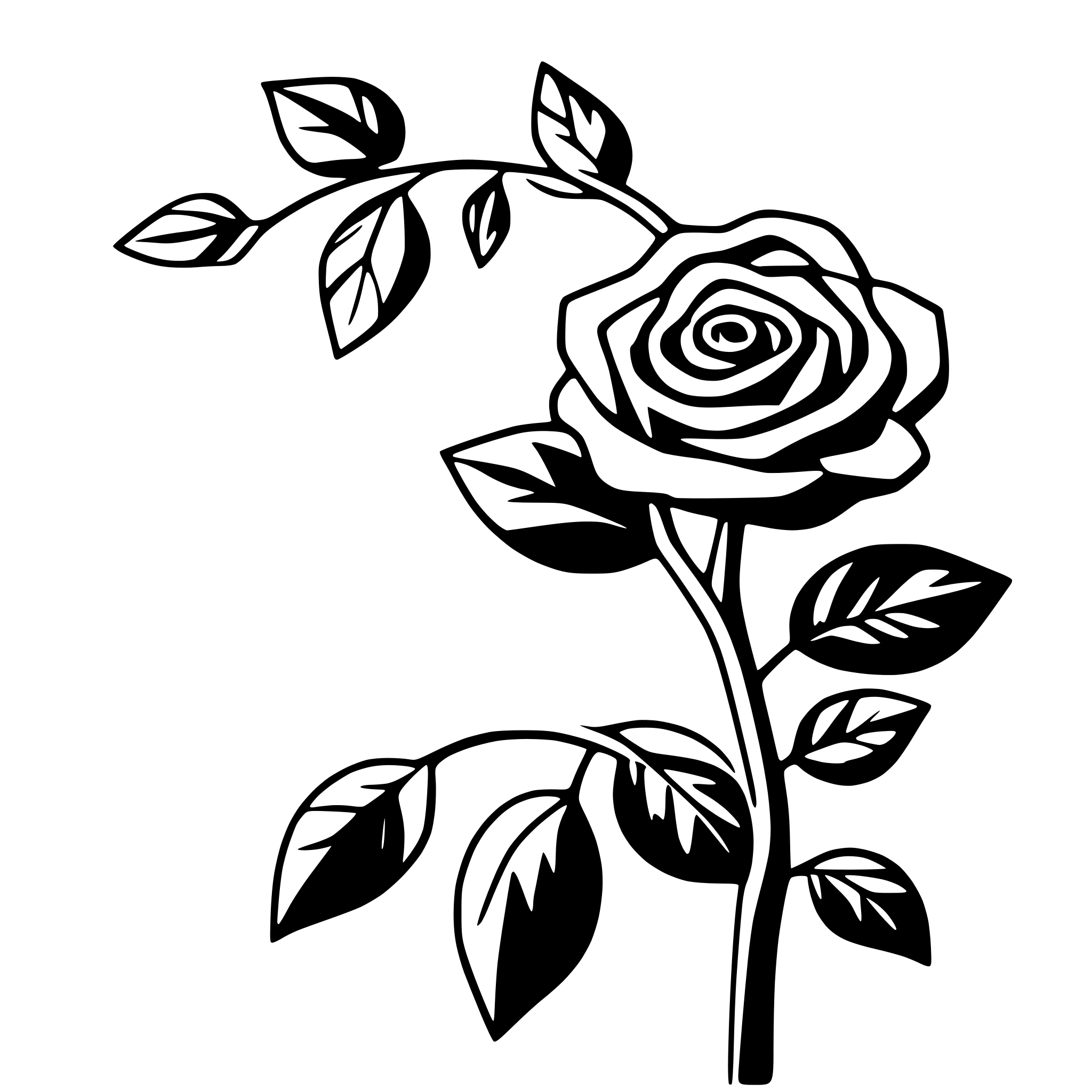 AI-generated SVG of 'rose vine'
