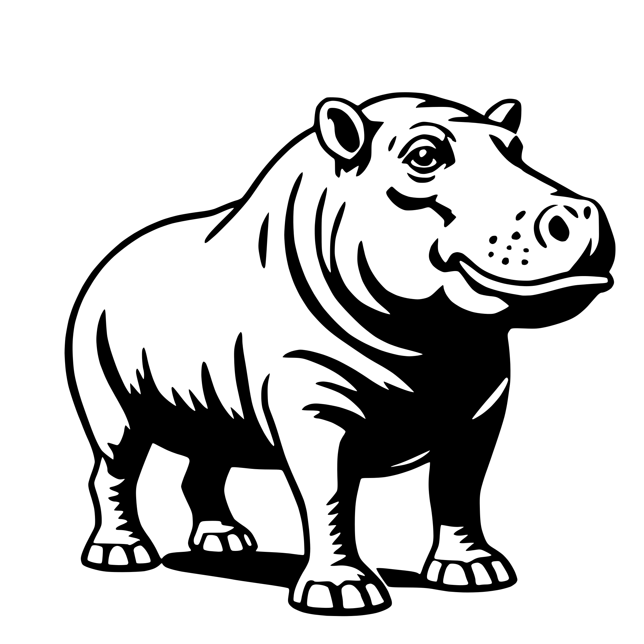AI-generated SVG of a hippopotamus