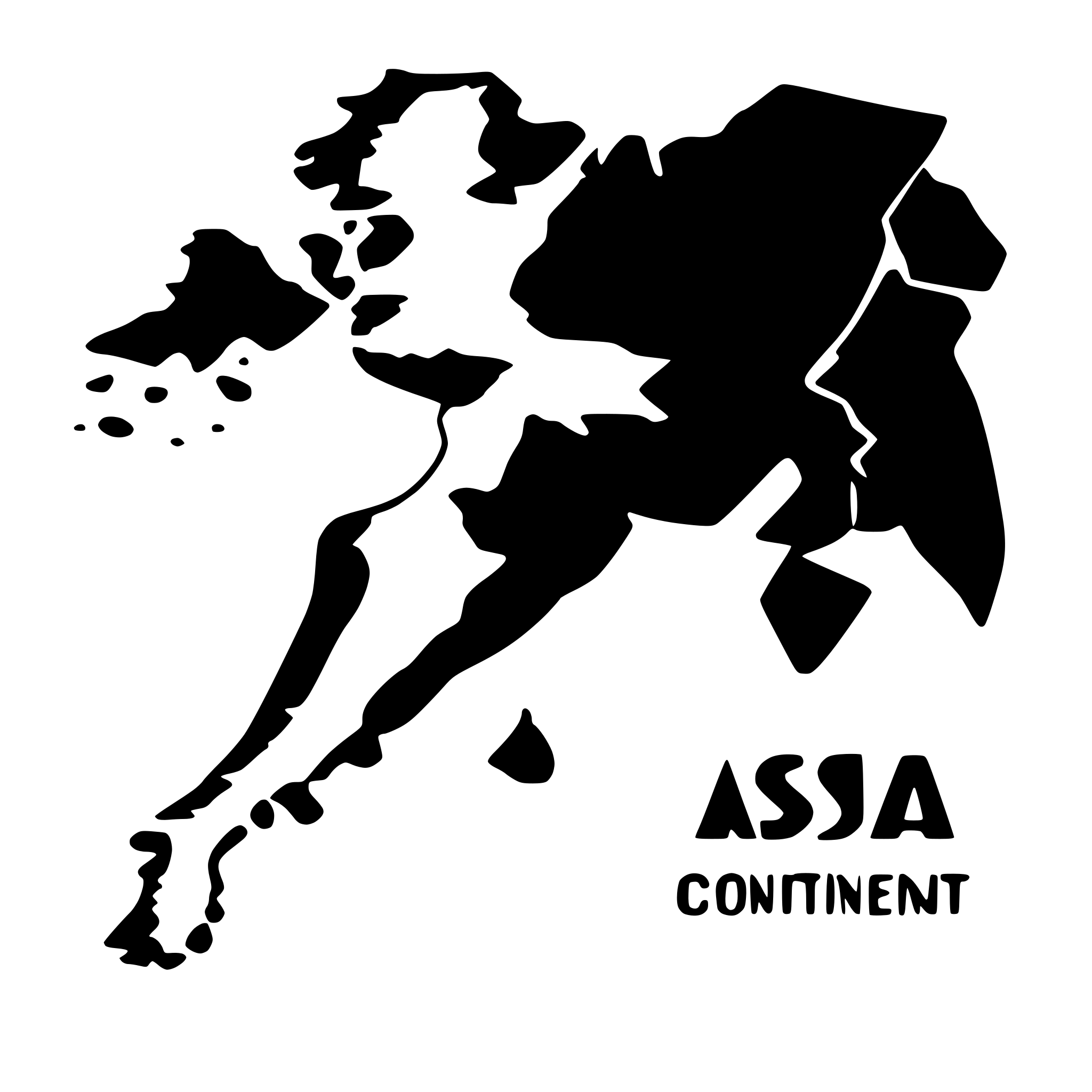 AI-generated SVG of a map for asia continent
